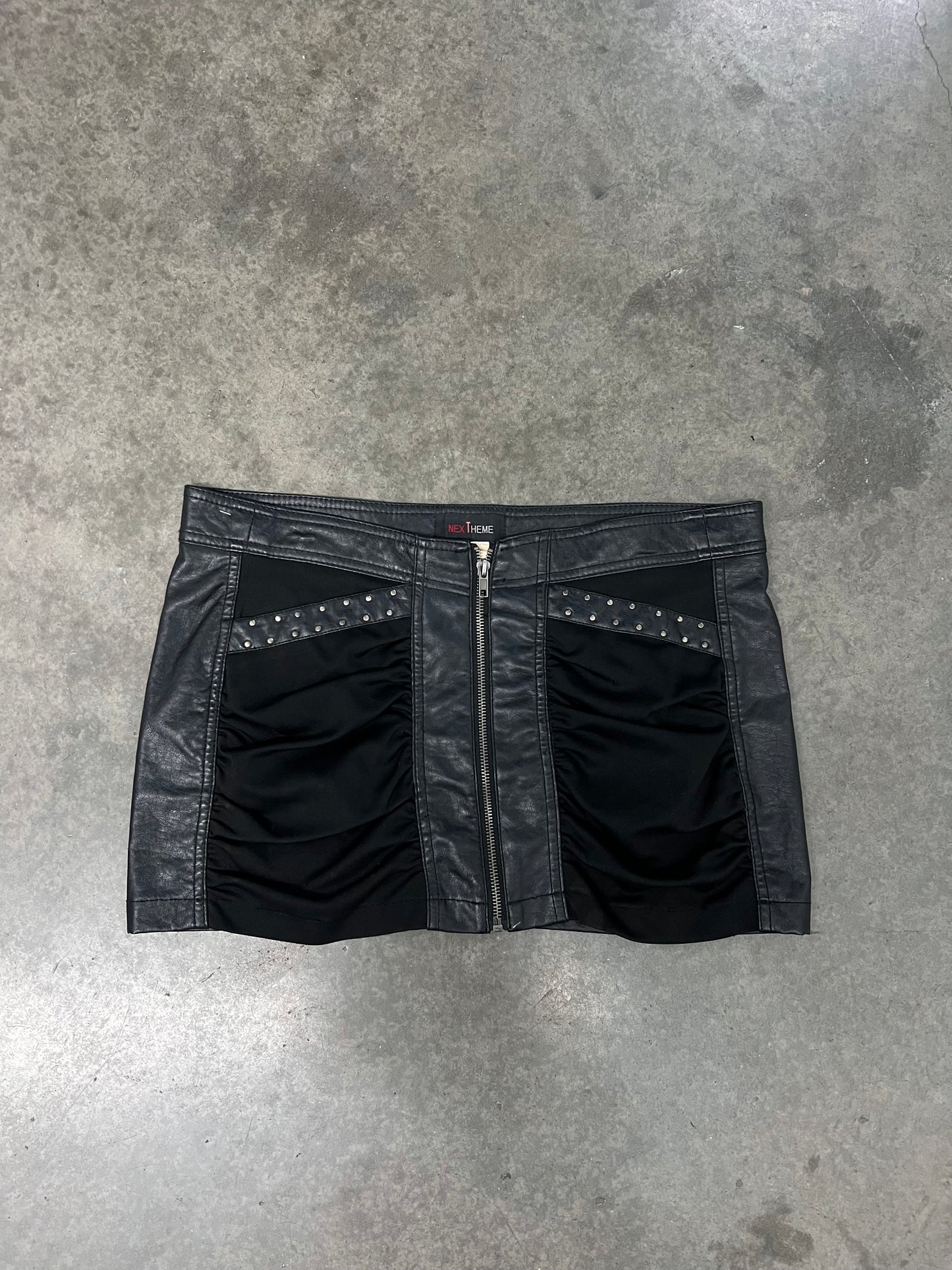 Vintage leather miniskirt