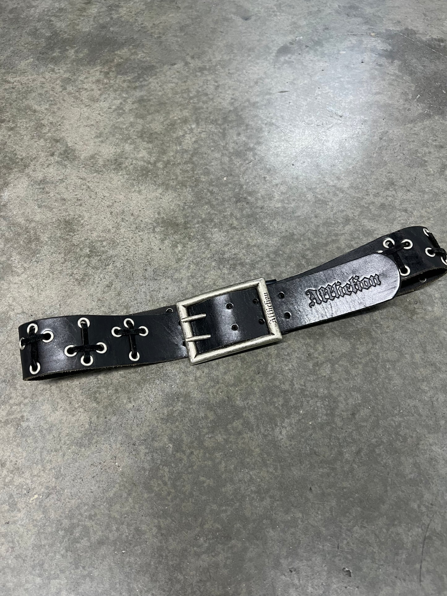 Vintage buckled affliction belt