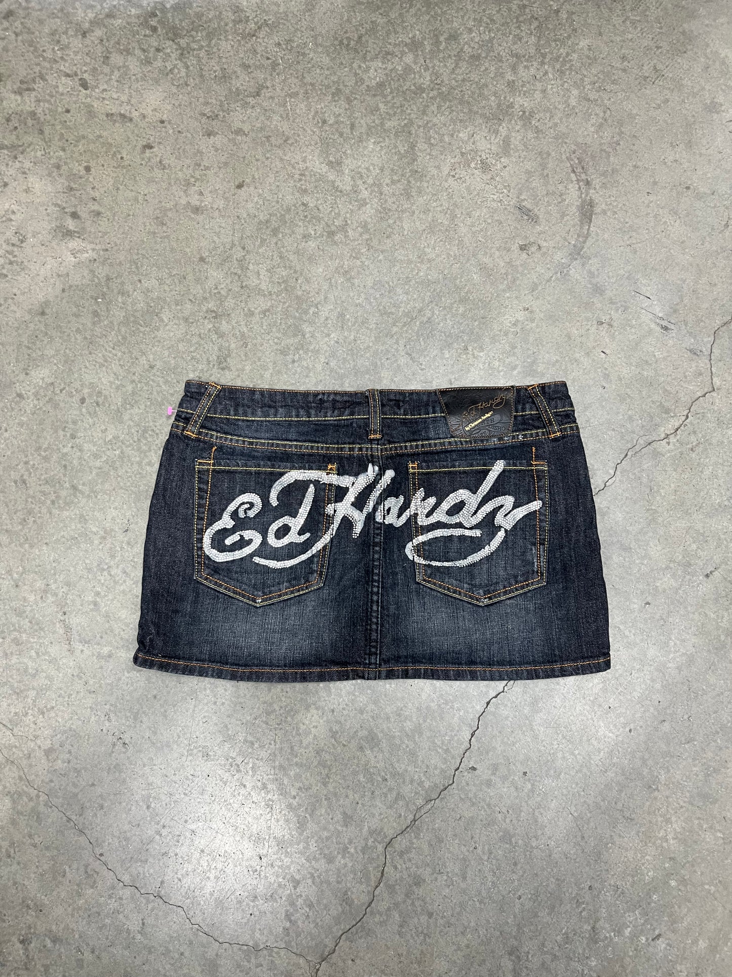 2000’s Ed Hardy miniskirt