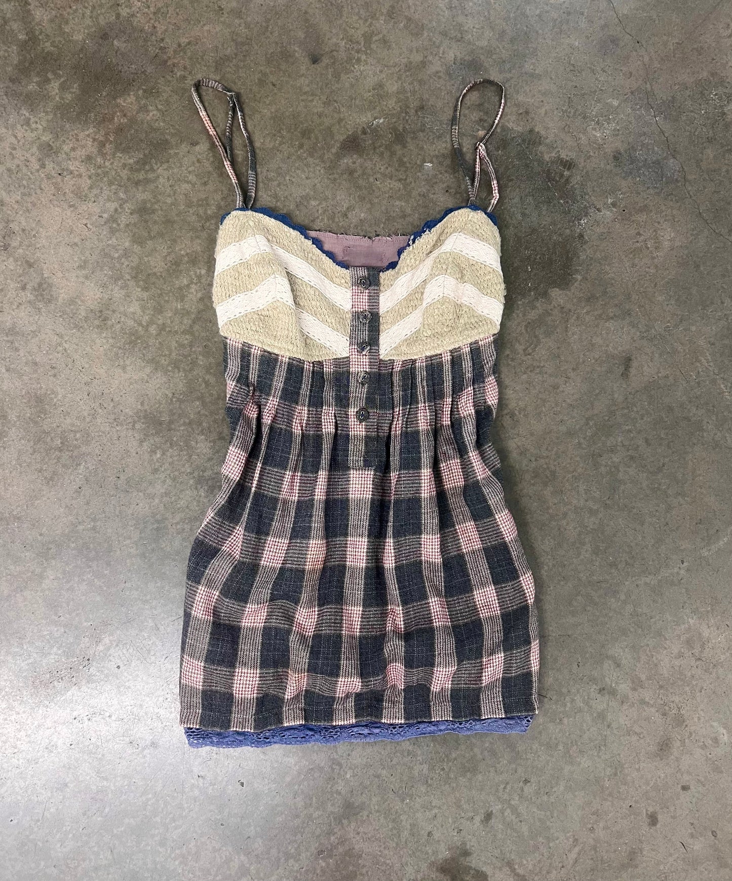 Vintage Y2K plaid babydoll top