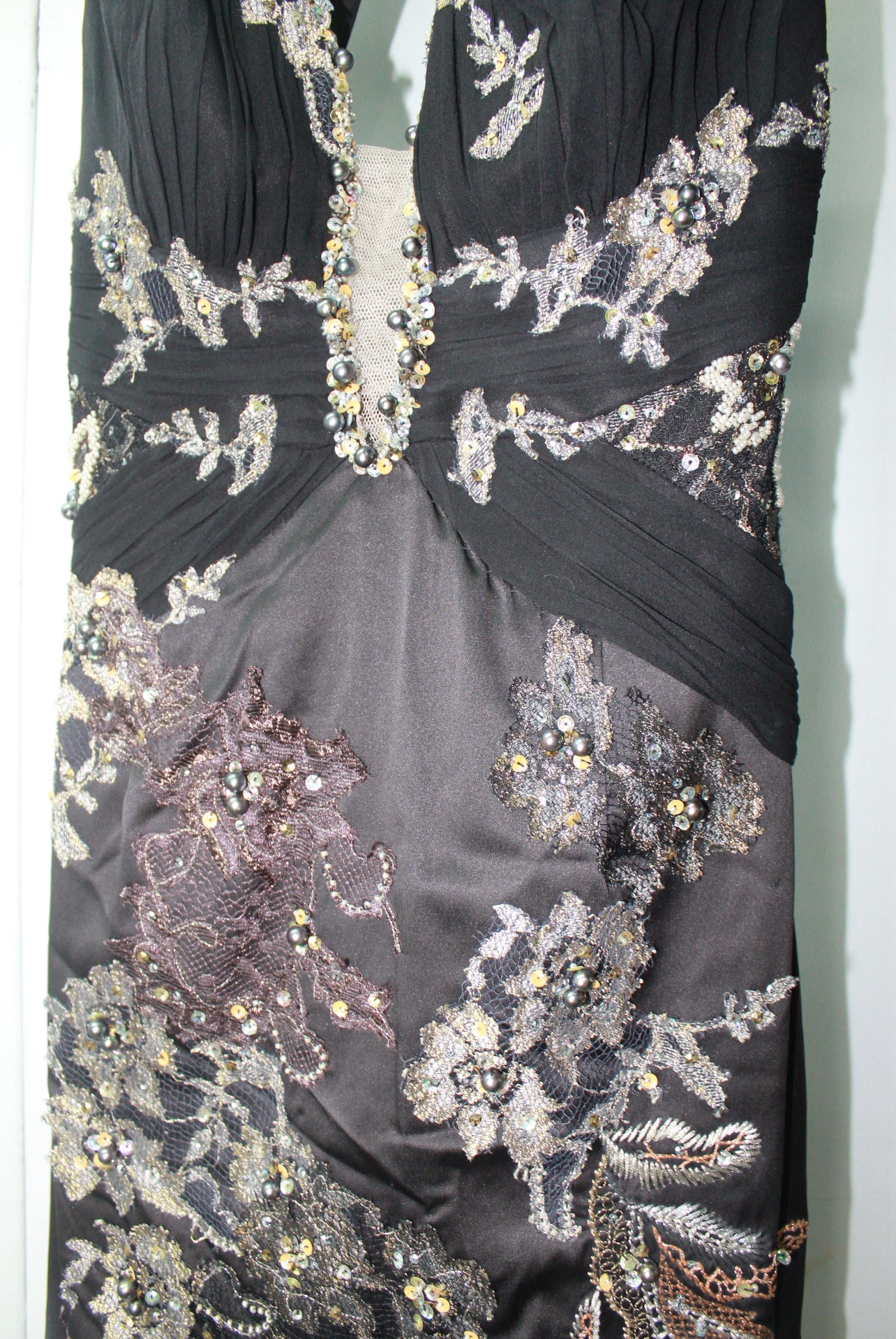 Vintage mandalay embroidered gown