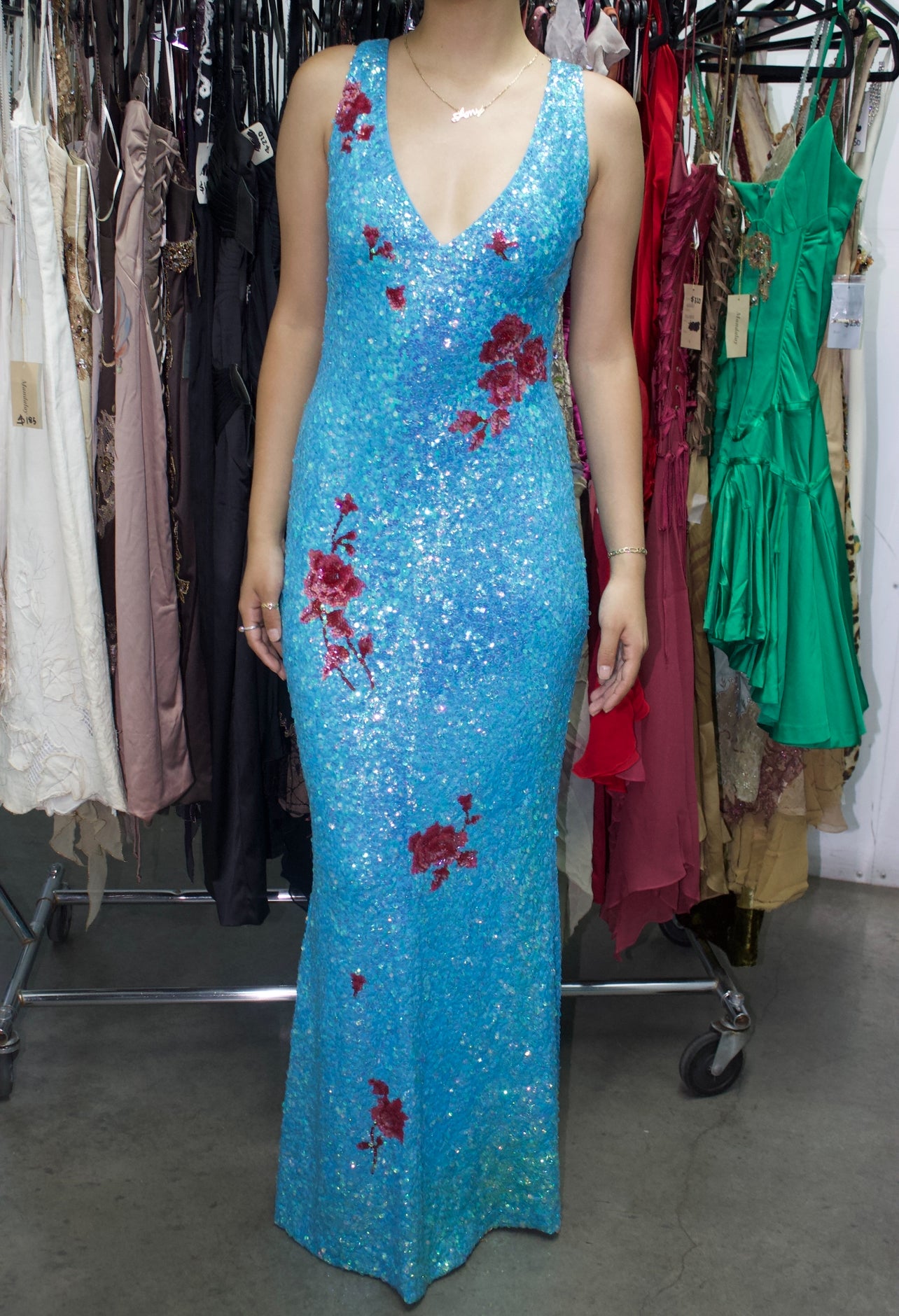 Rose sequined dress
