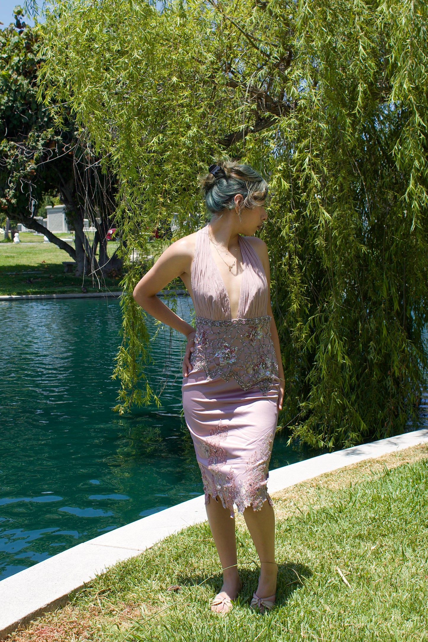 Flower beaded dress