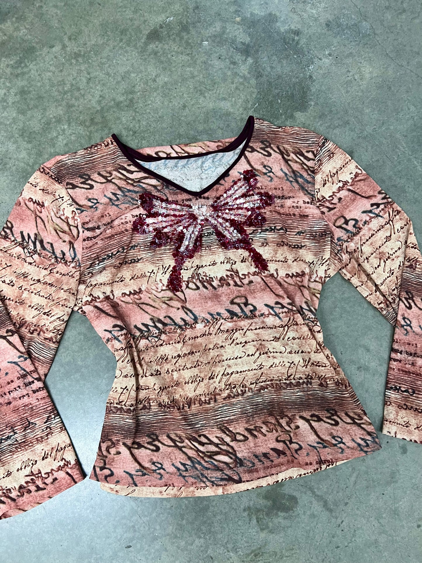 Vintage mesh butterfly top