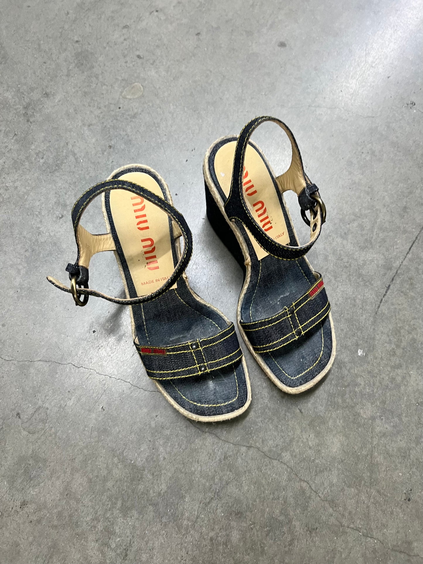 Vintage denim Miu Miu sandals