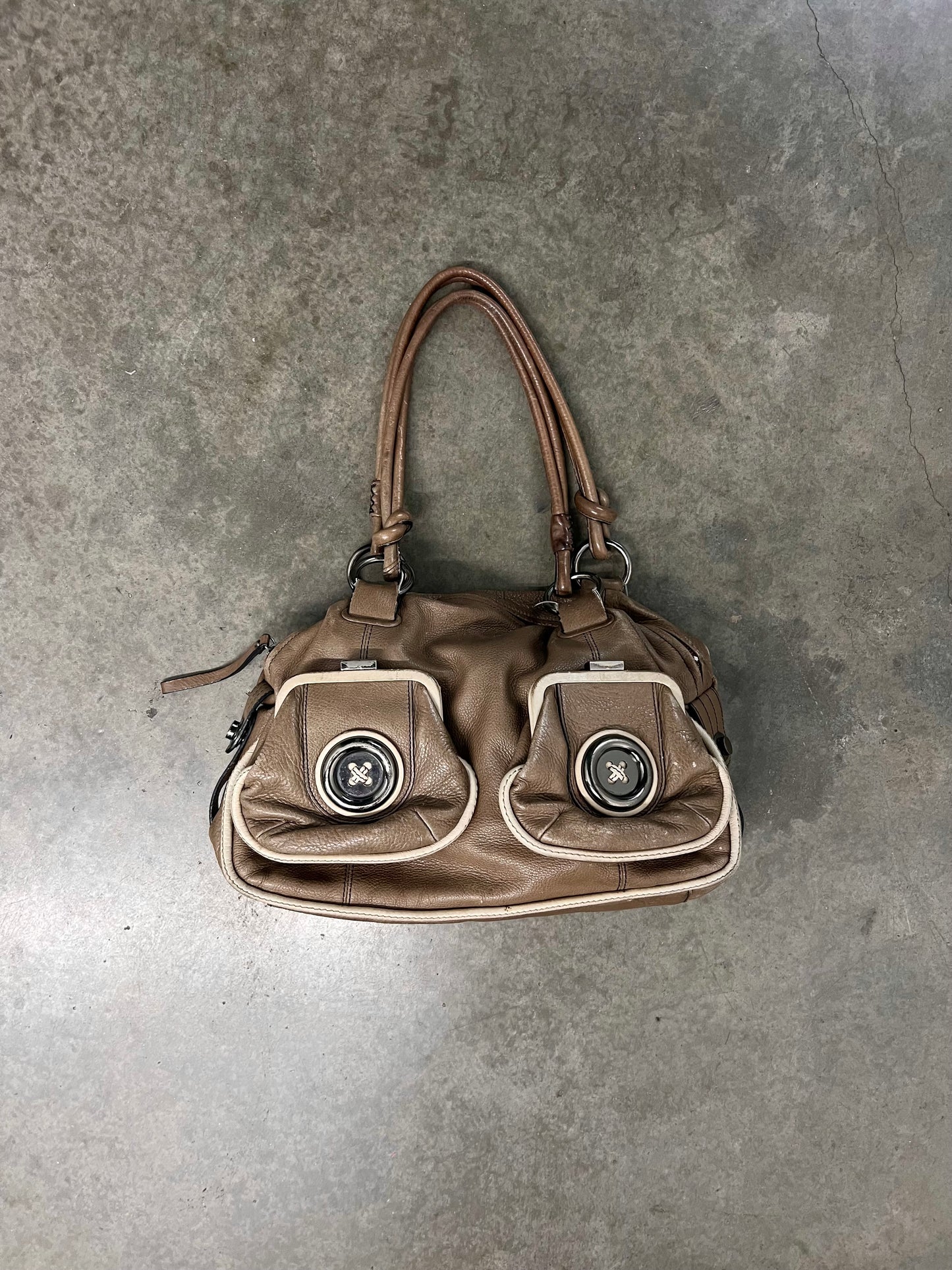 Vintage button shoulder bag