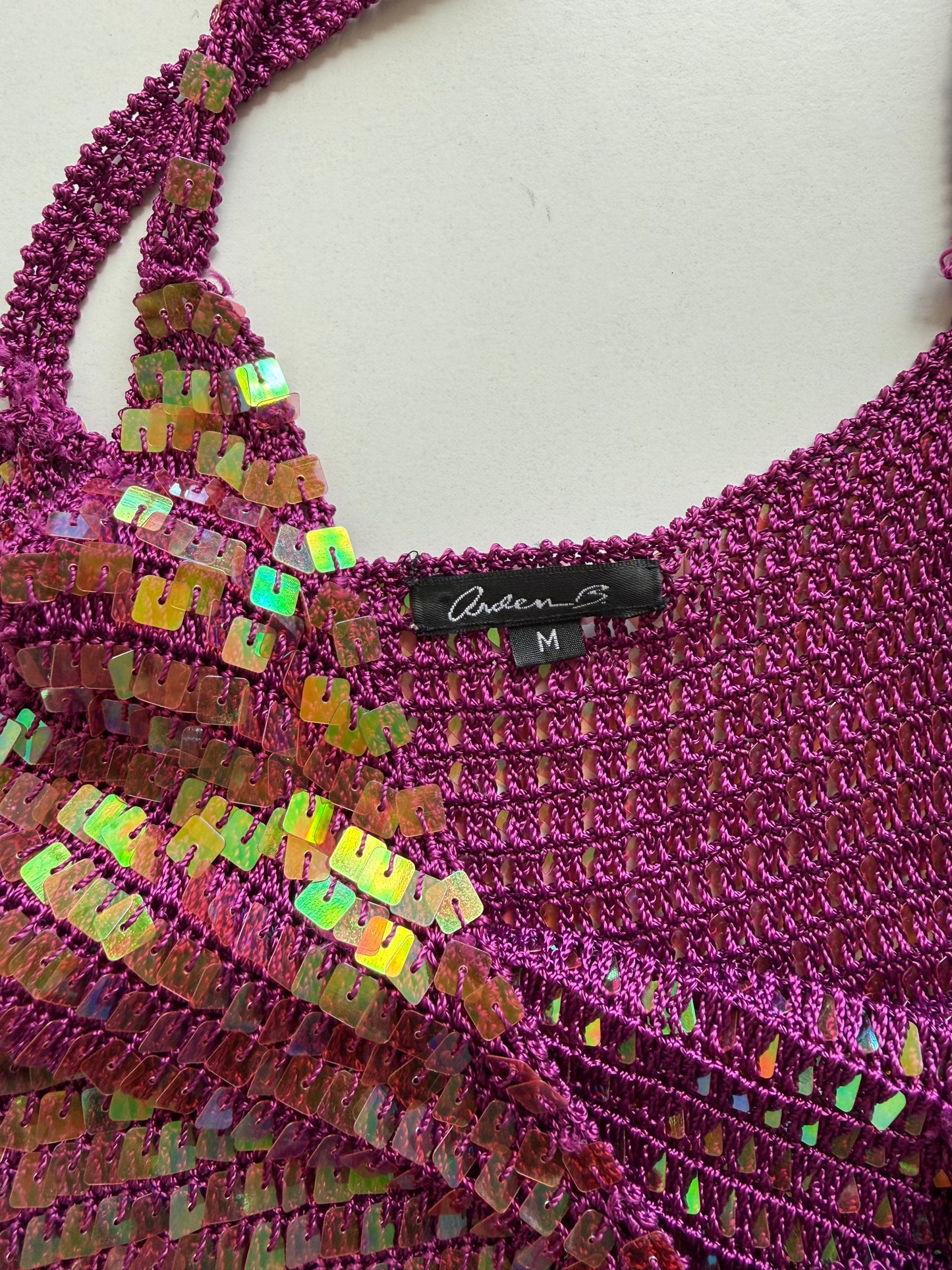 Vintage sequence mermaid cami top