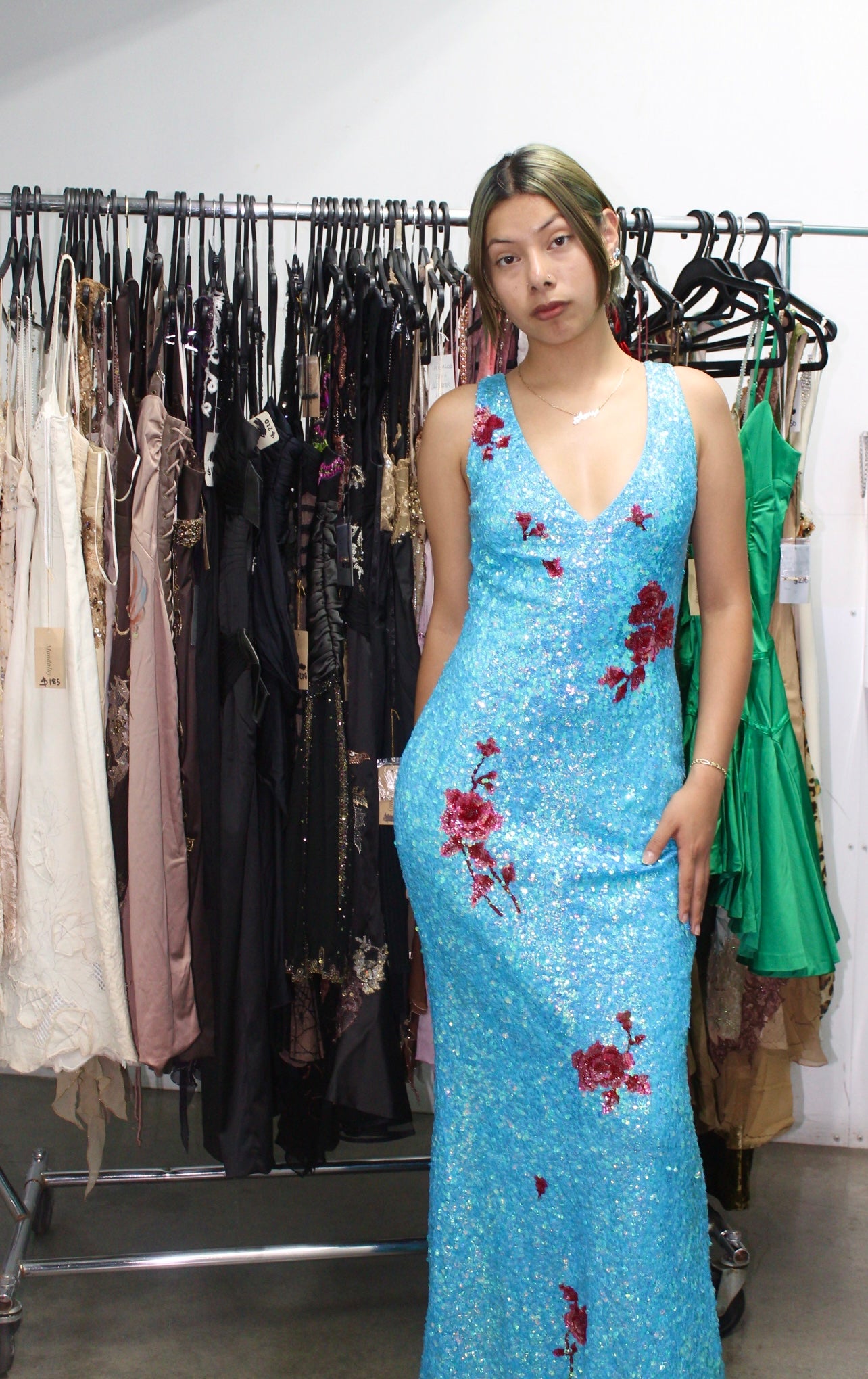 Rose sequined dress