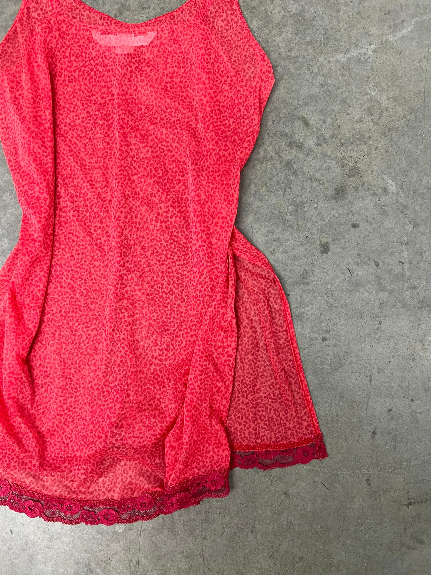 Vintage VS red leopard slip