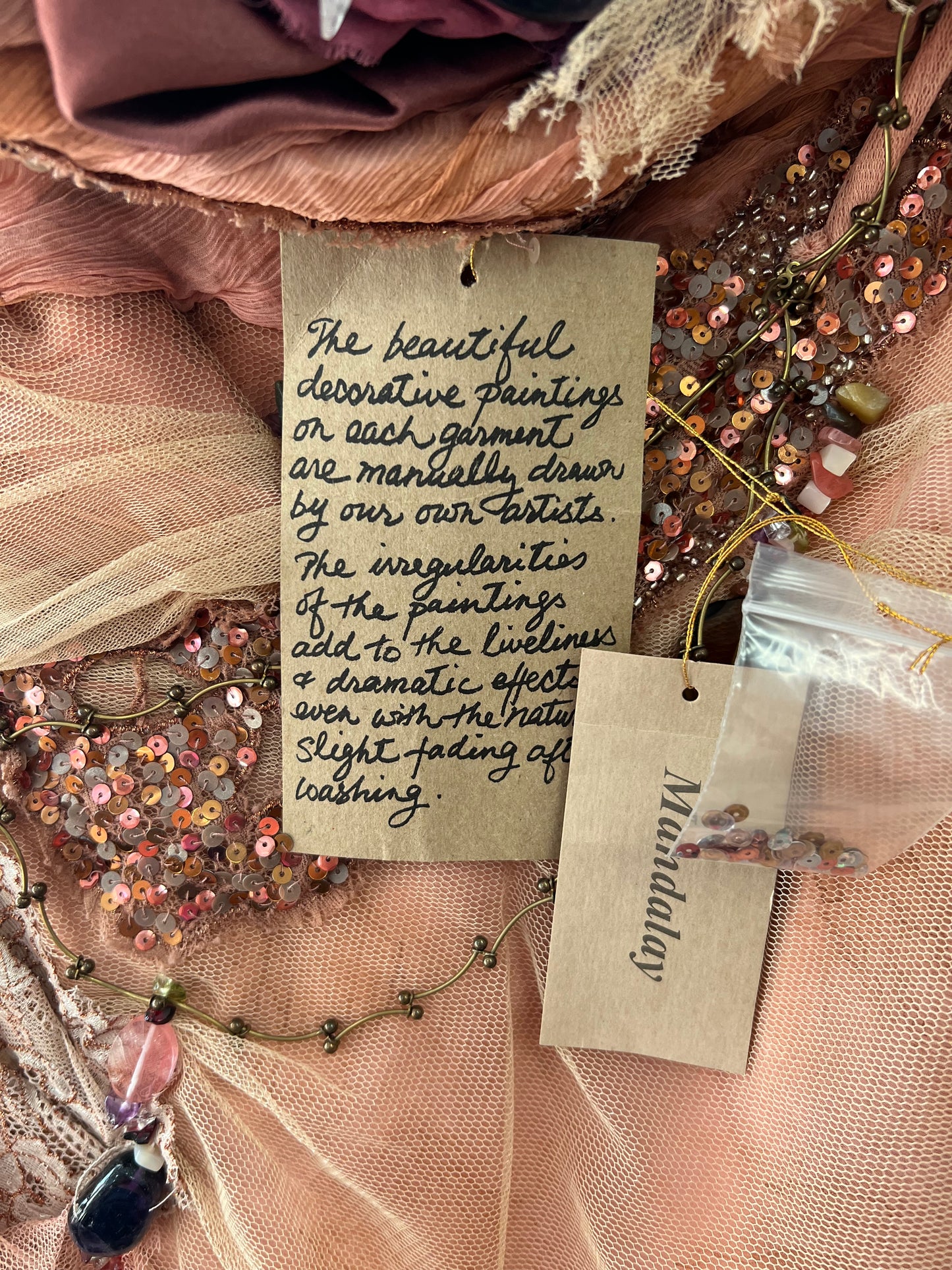 Mandalay mermaid hand painted coral dress