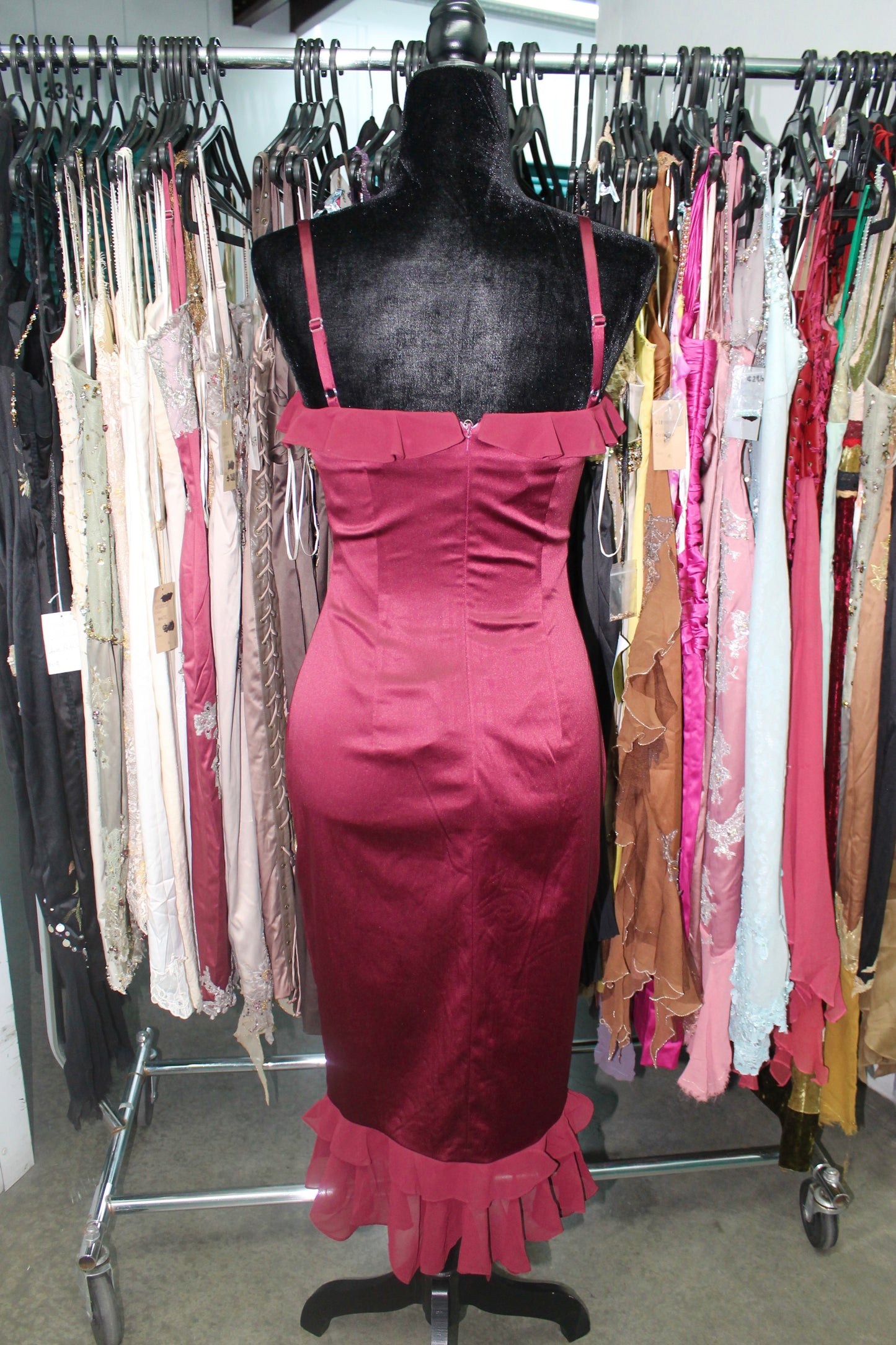 Burgandy embroidered dress