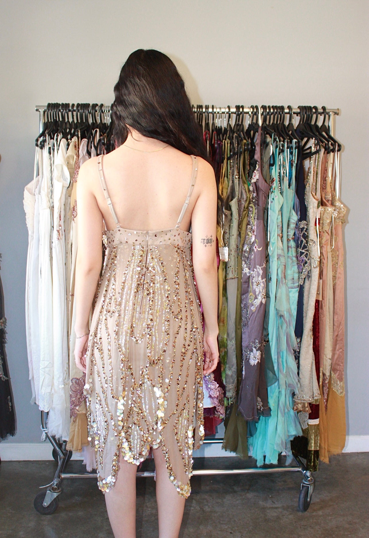 Vintage mandalay butterfly sequins dress