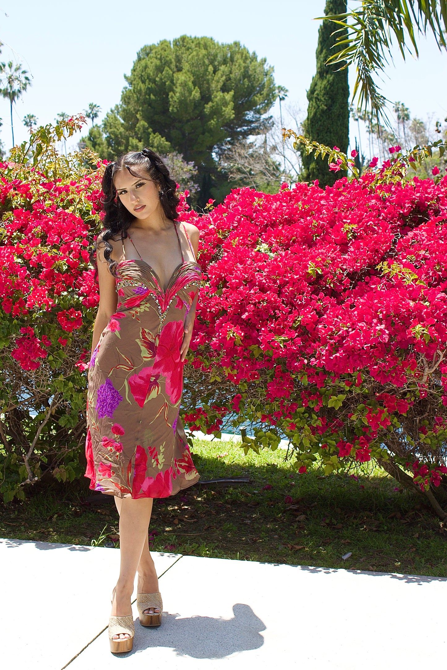 Floral silk dress