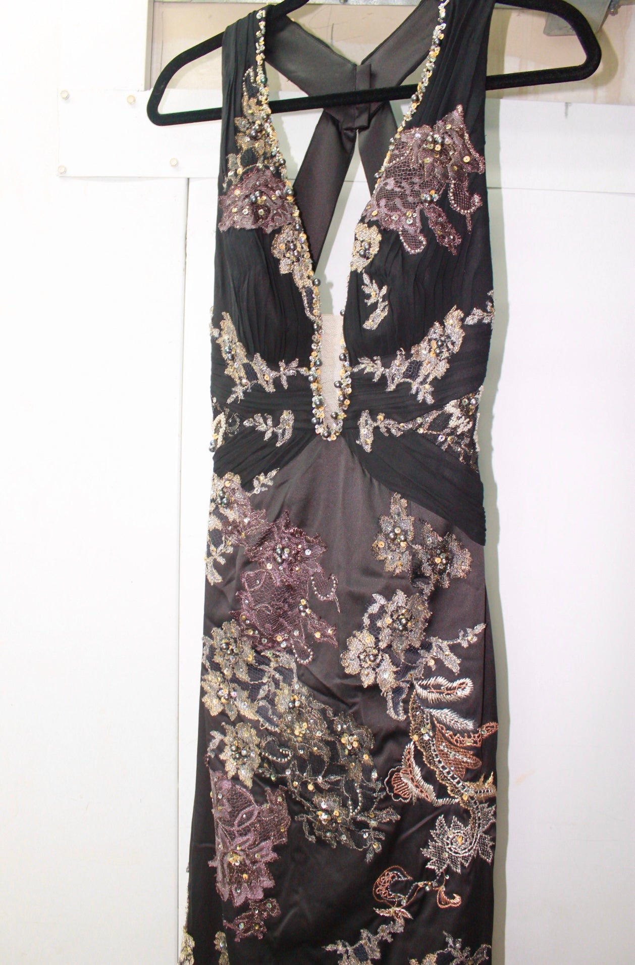 Vintage mandalay embroidered gown