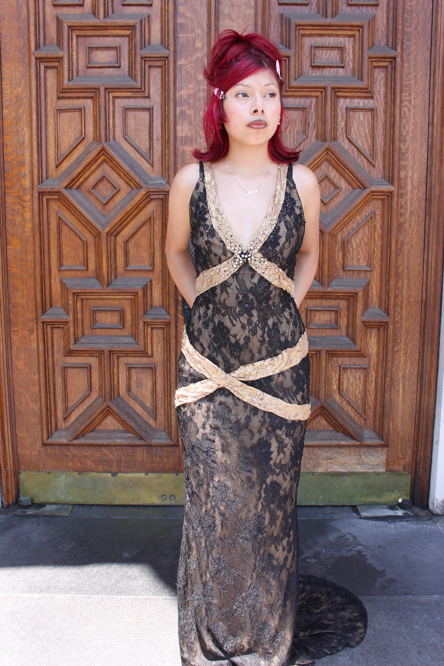 Long lace gown