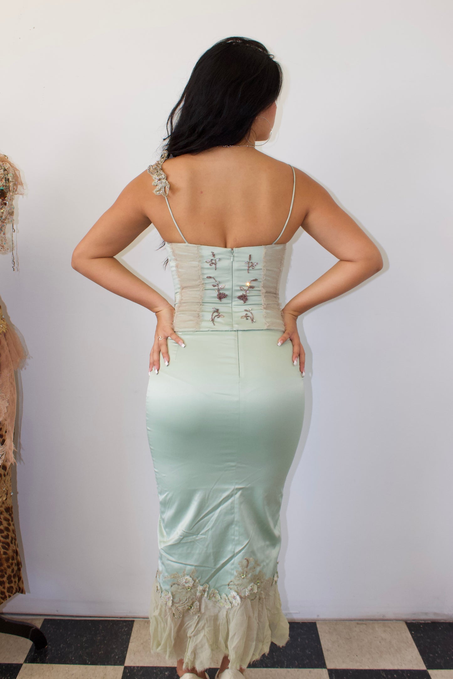 Mandalay mint 2 piece embroidered set