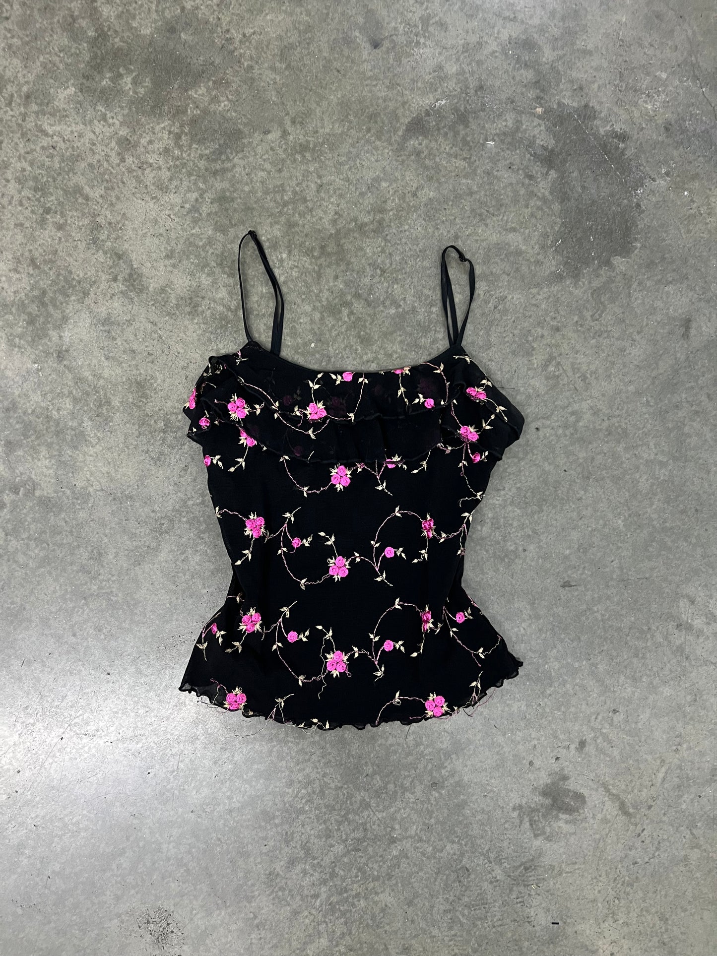 Vintage rose mesh top