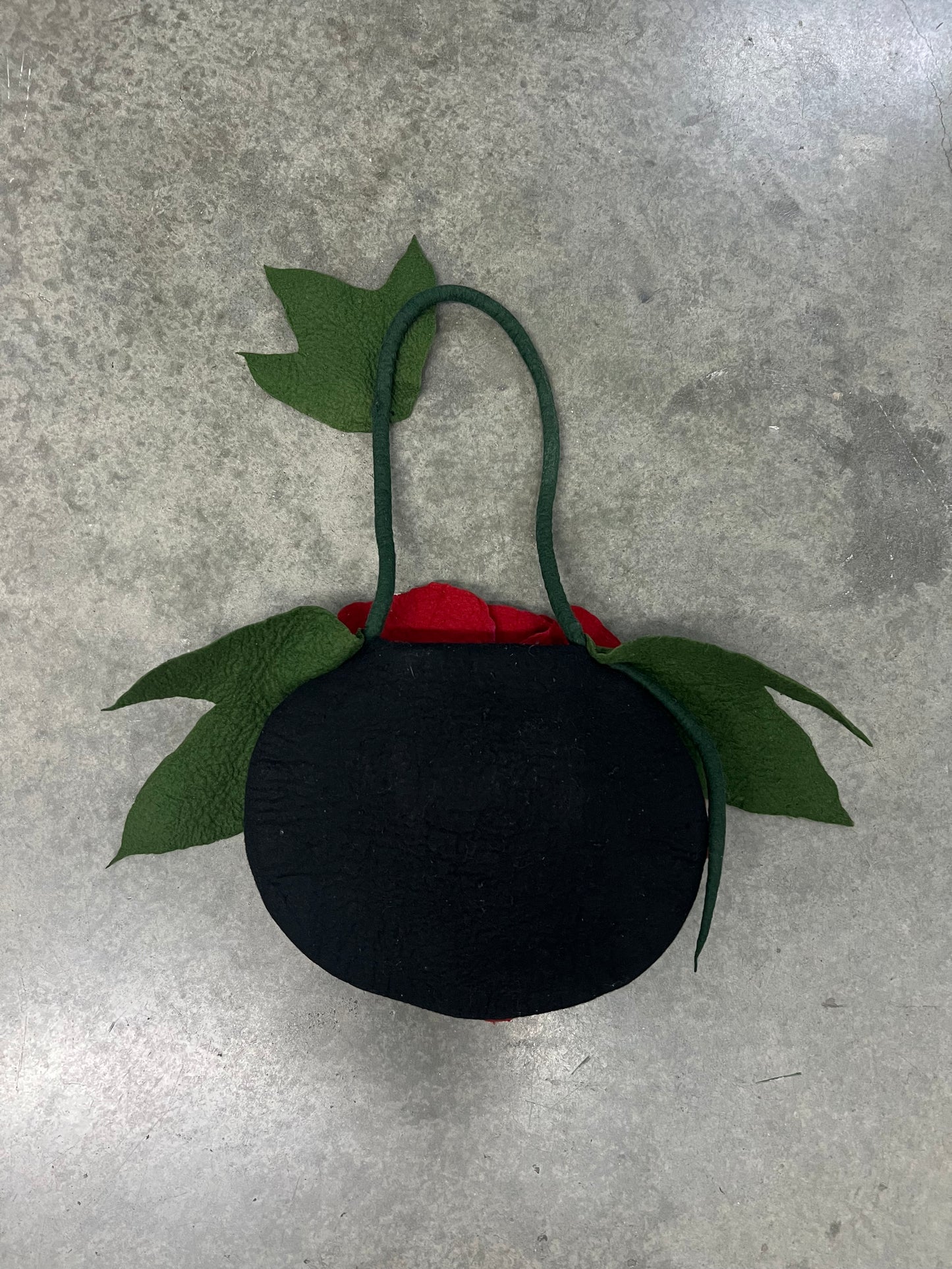 Vintage felt rose handbag