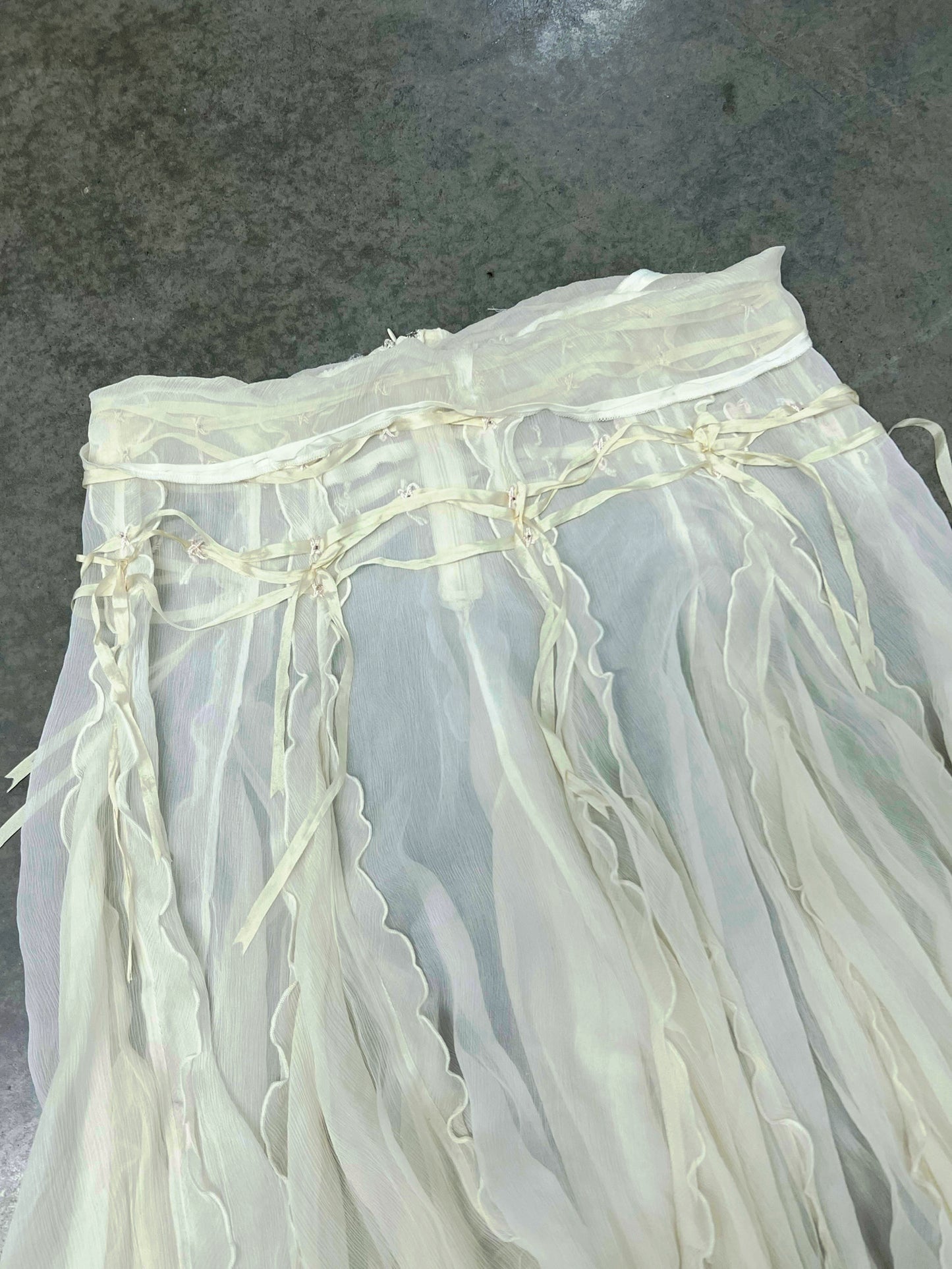 Vintage silk ruffled skirt