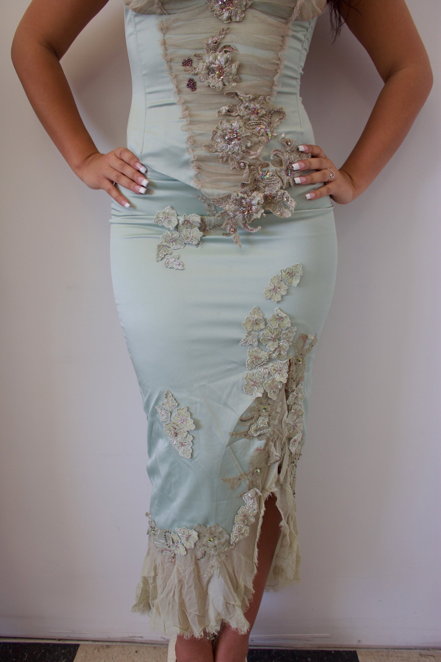 Mandalay mint 2 piece embroidered set