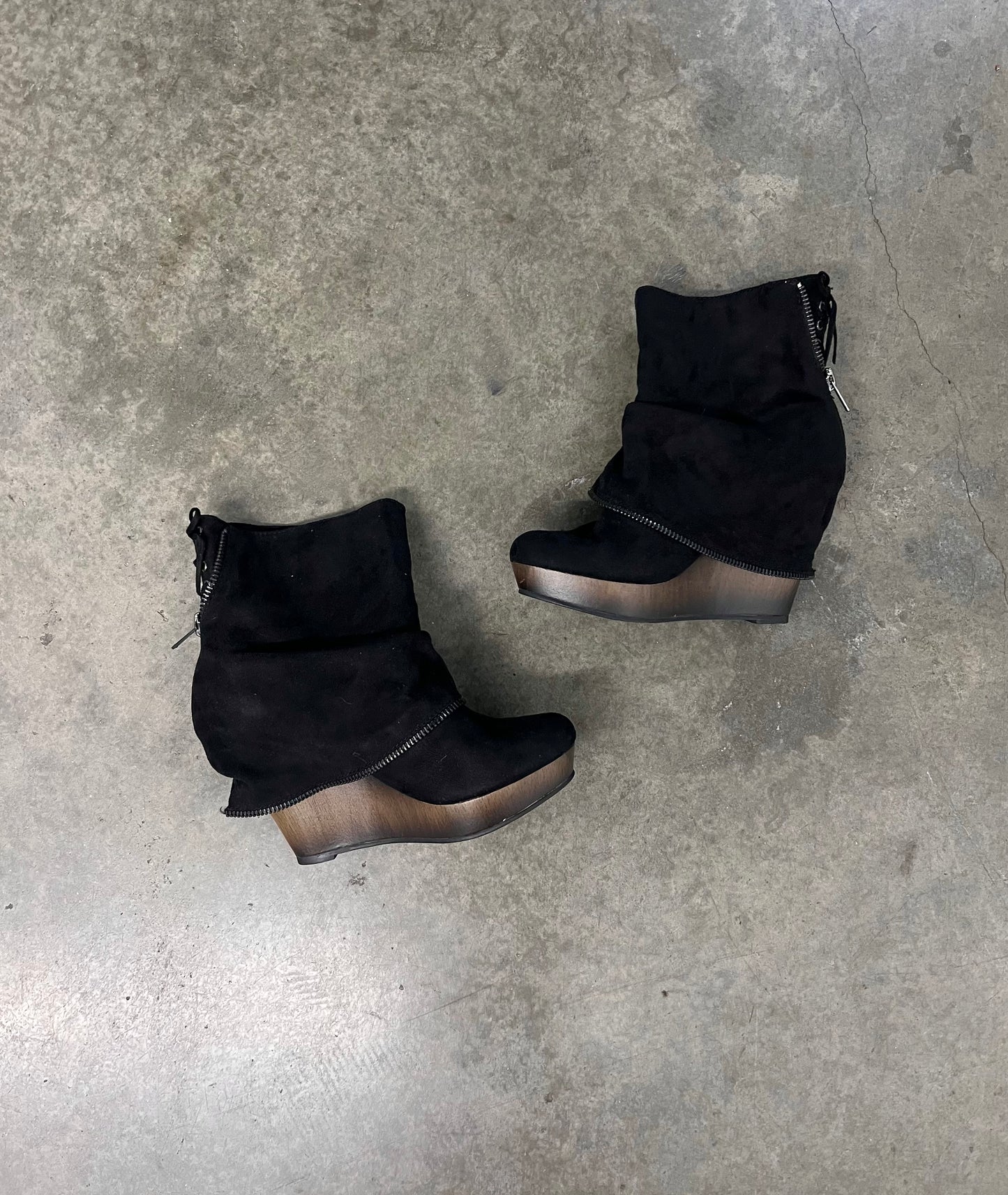 Vintage wooden boots