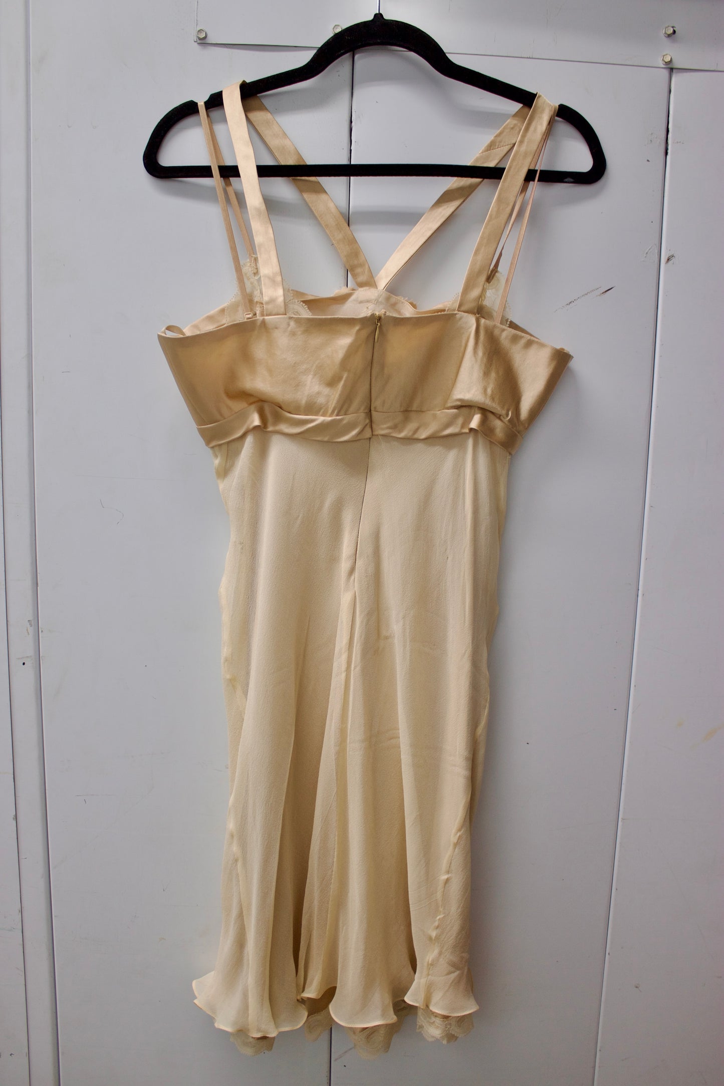 Crème silk flower dress