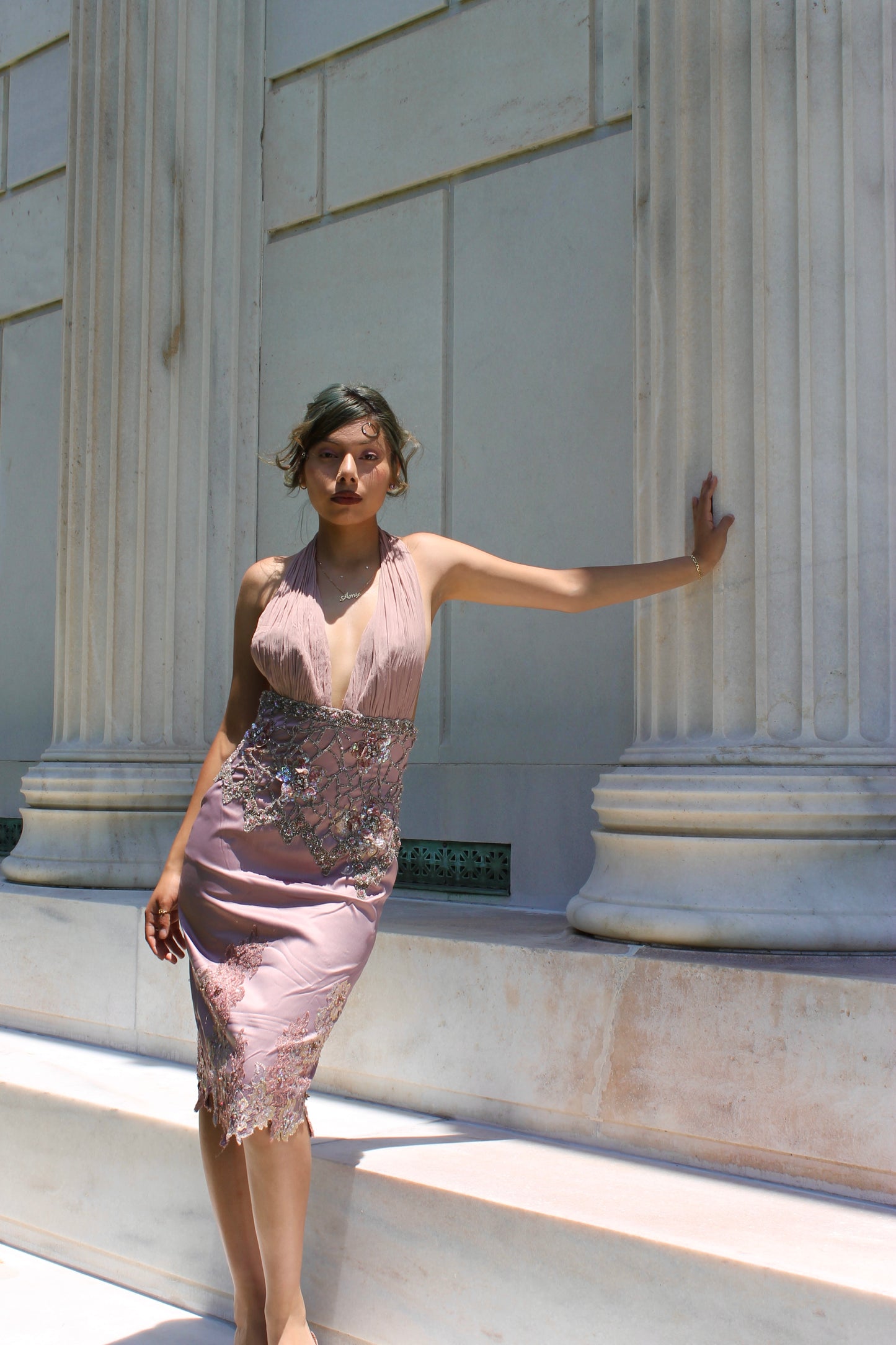 Flower beaded dress