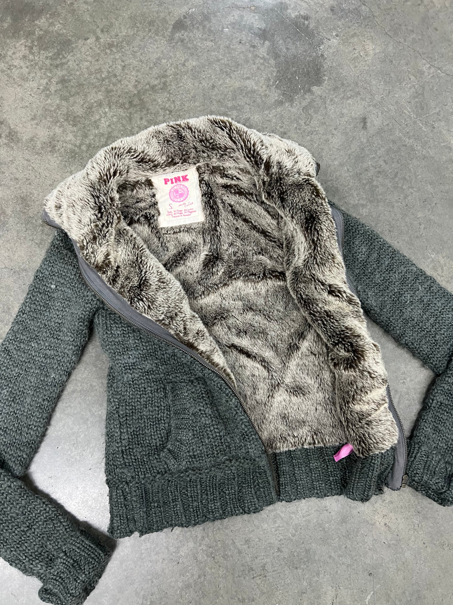 Vintage knitted fur jacket