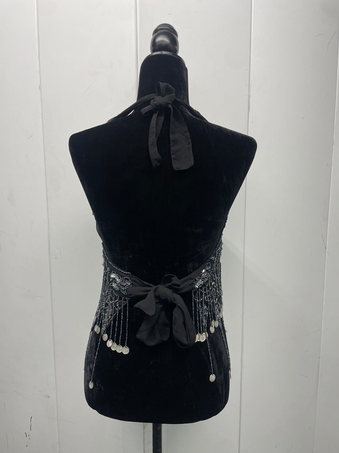 Vintage beaded butterfly halter top