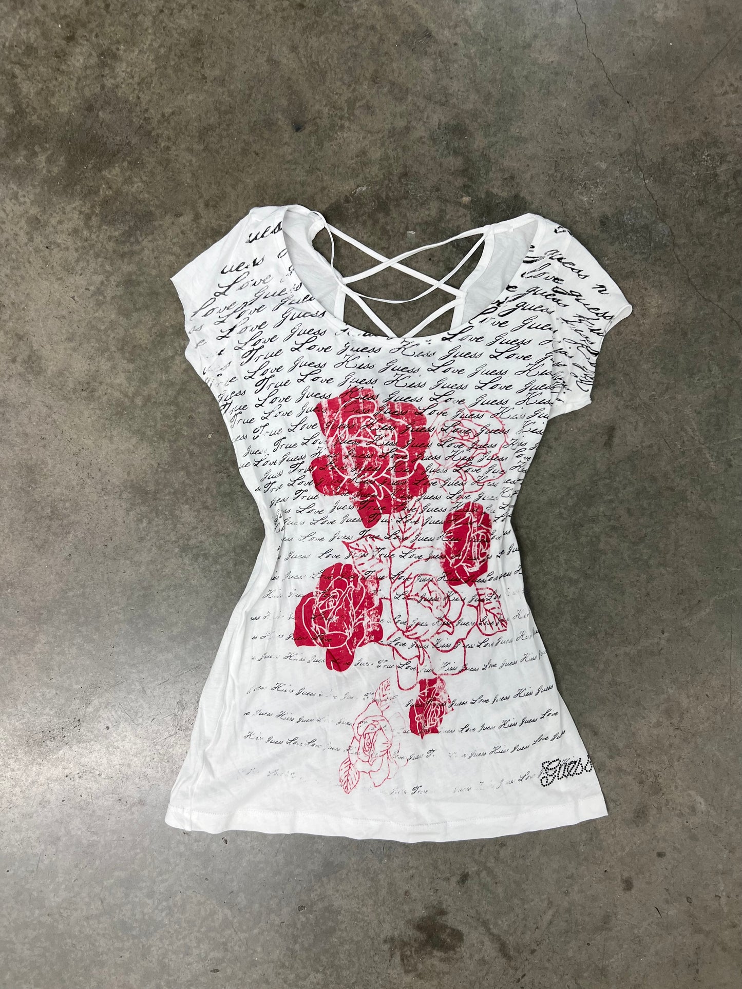 Vintage guess rose top