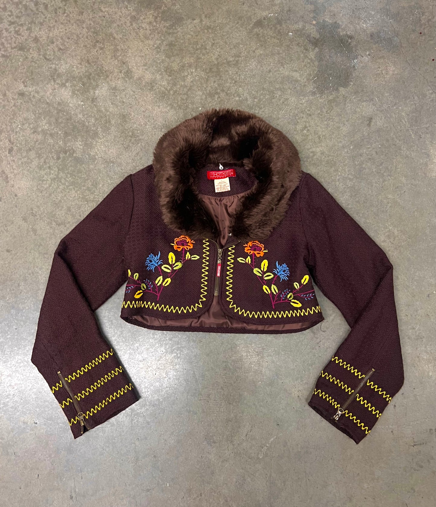 Vintage embroidered fur jacket