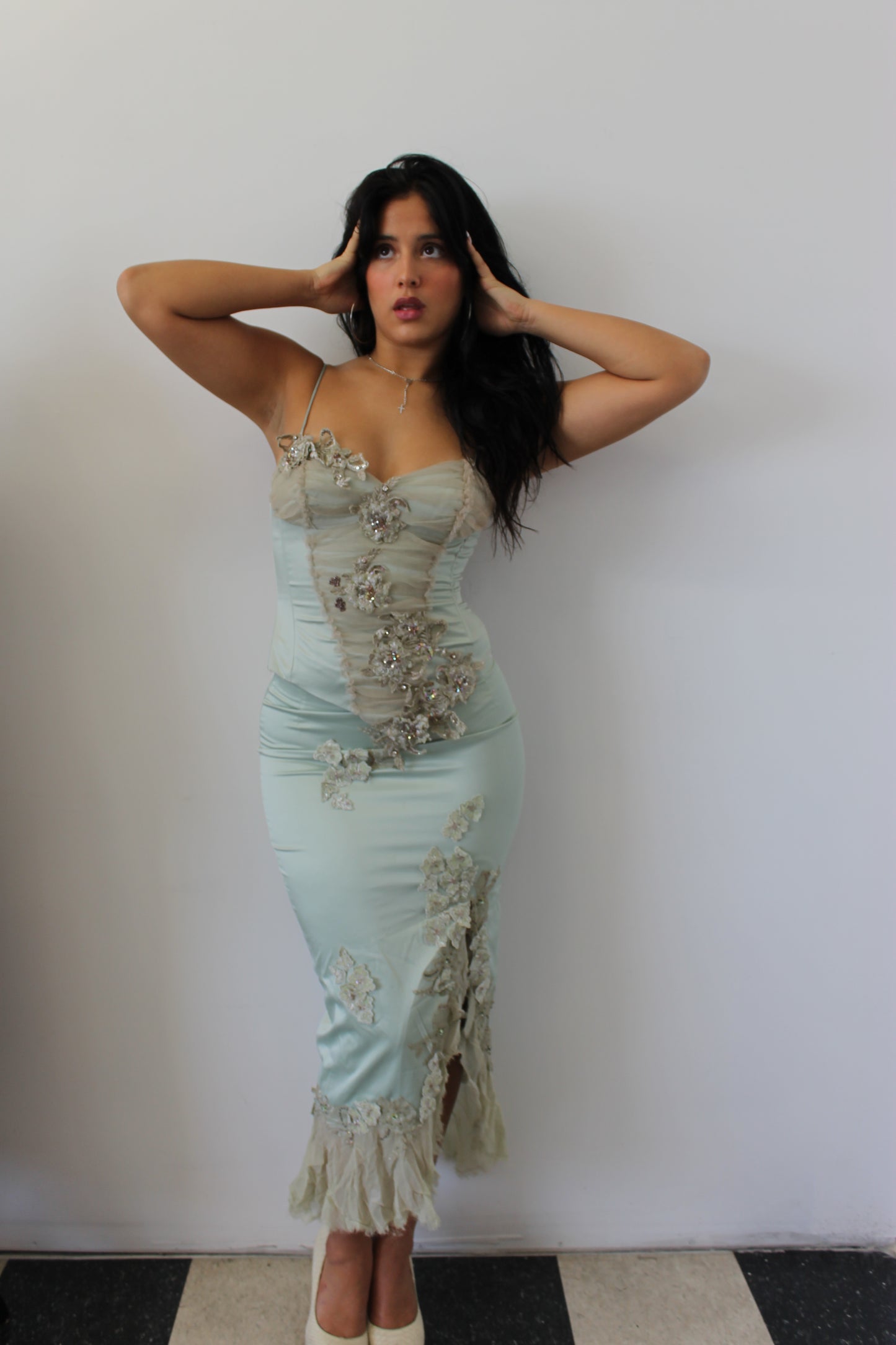 Mandalay mint 2 piece embroidered set