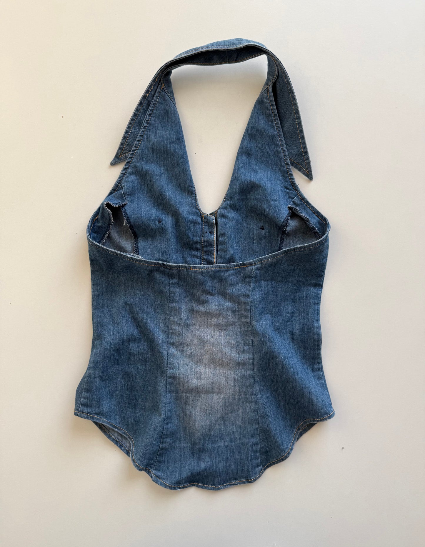 Vintage denim button vest