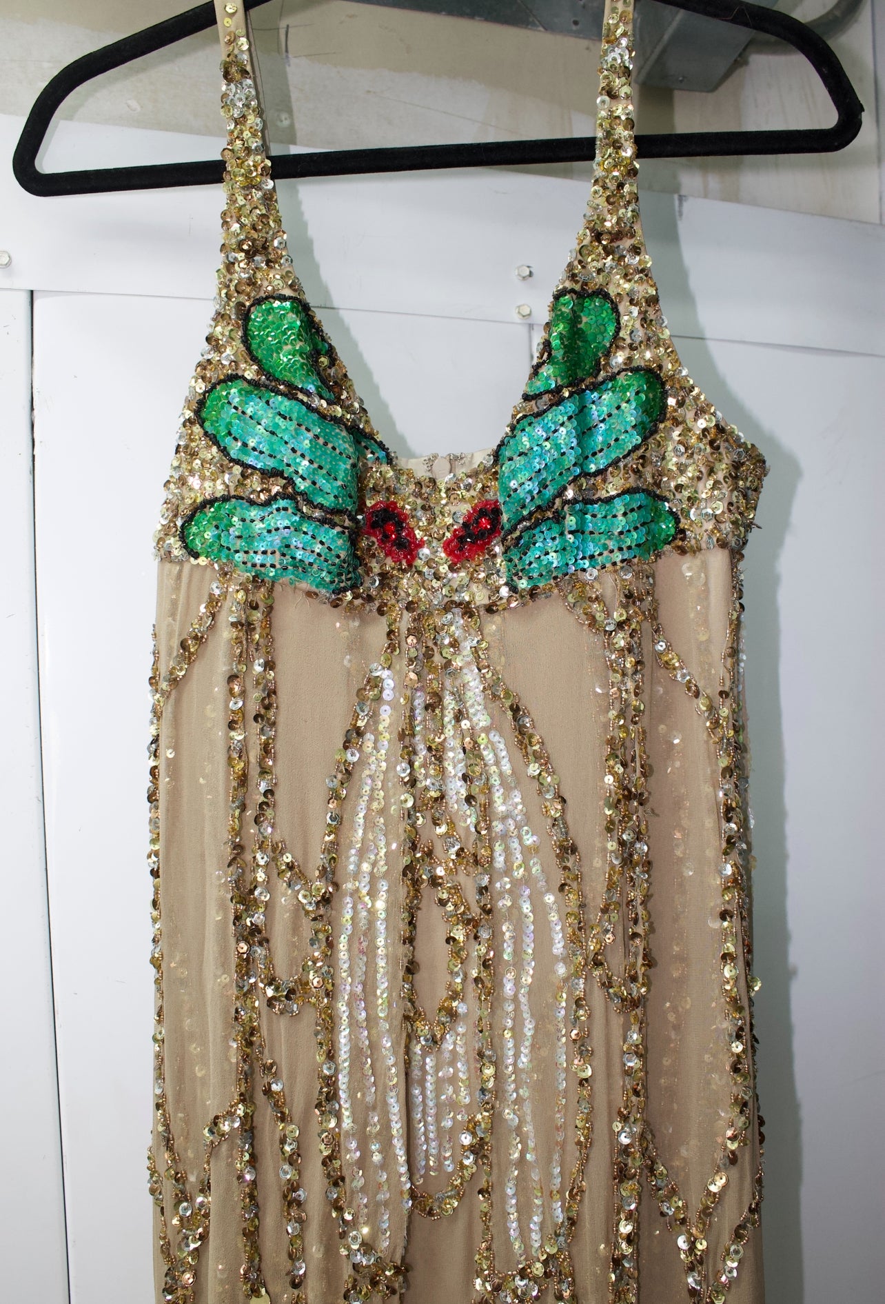 Vintage mandalay butterfly sequins dress