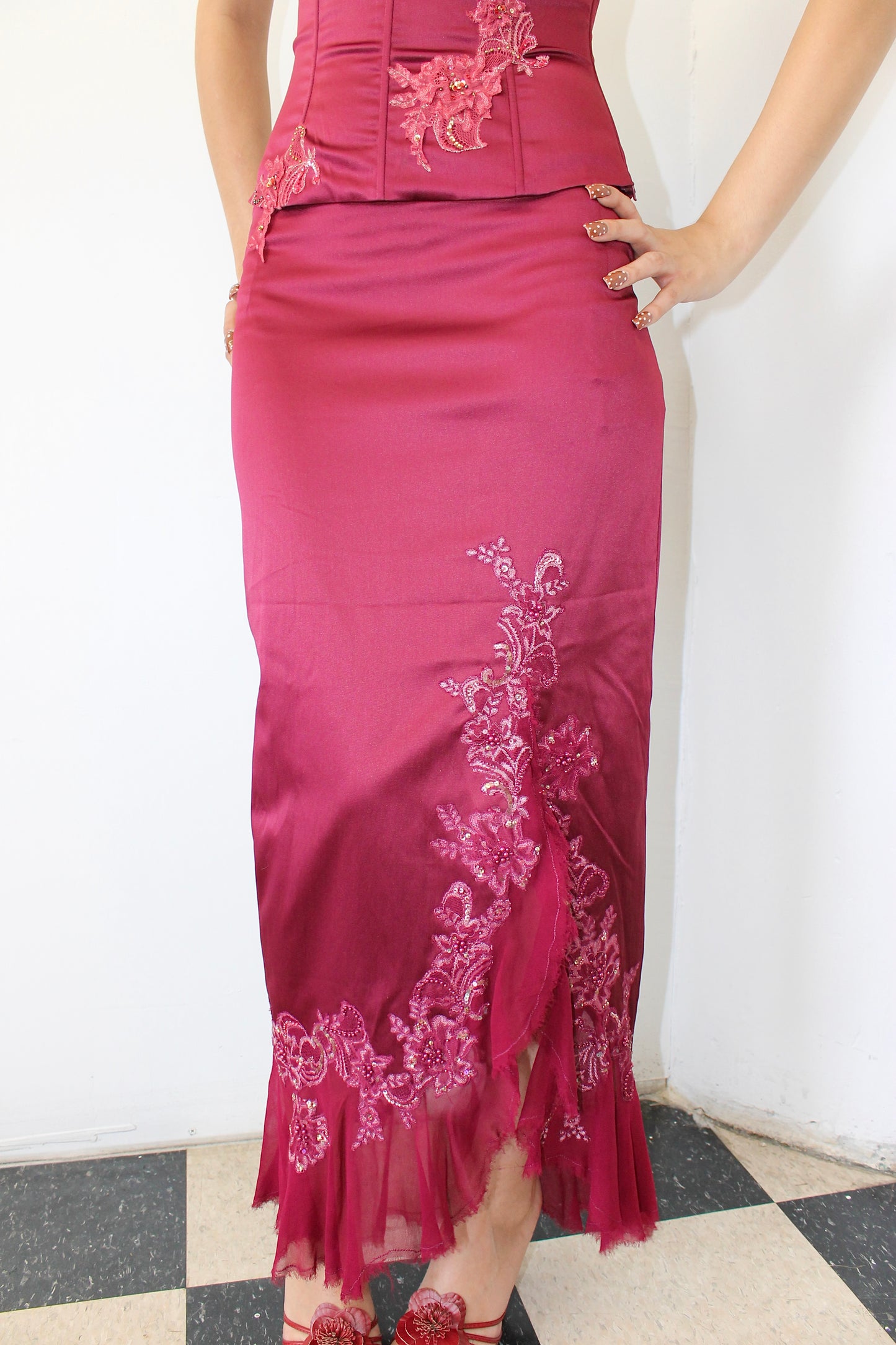 Vintage Mandalay burgundy laceup set