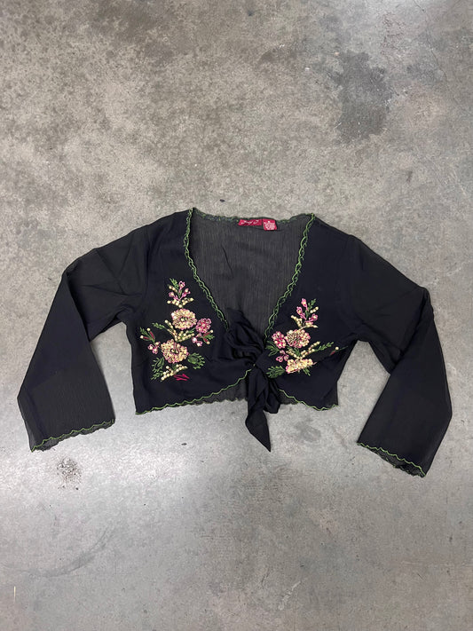 Vintage silk tie up top