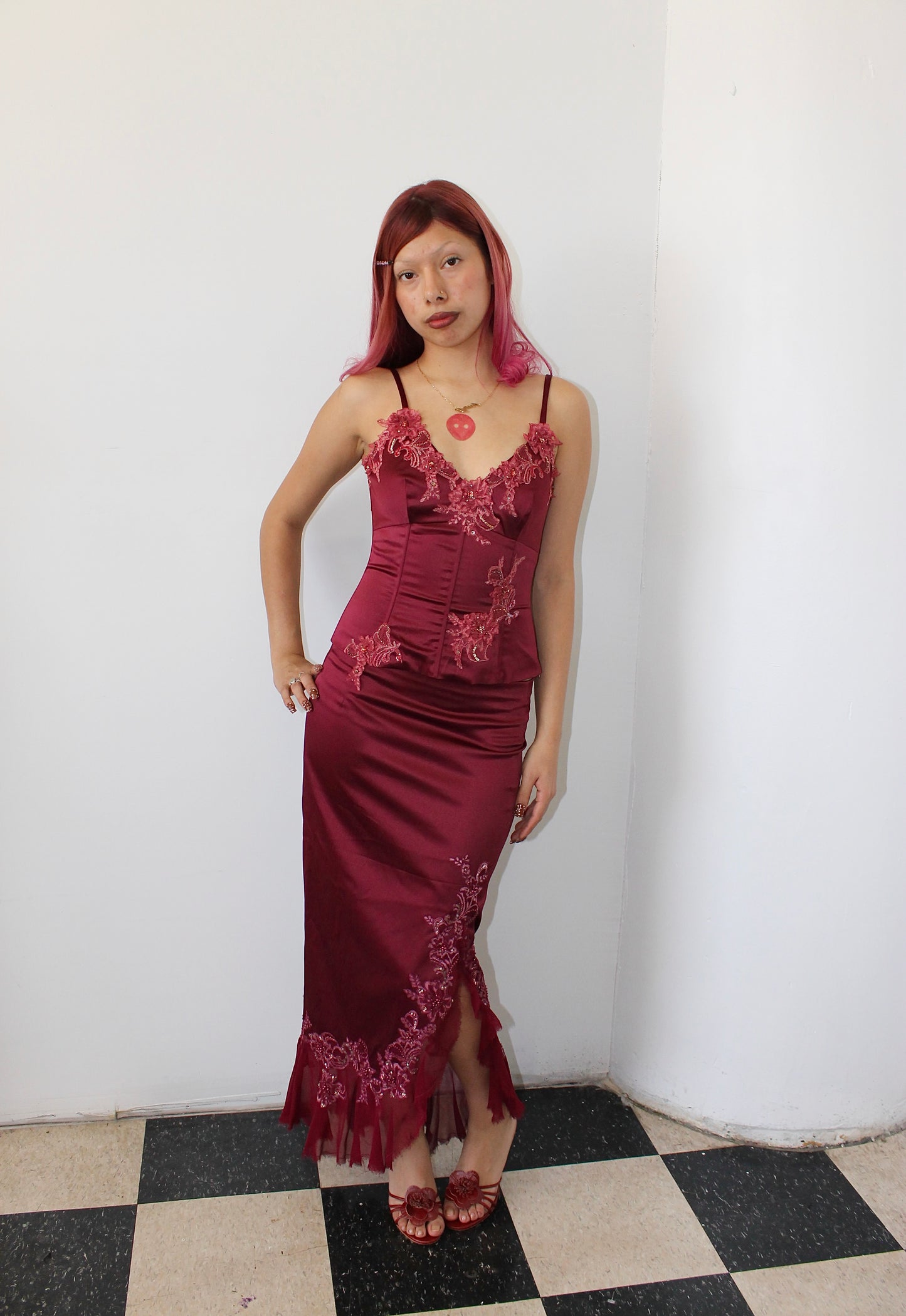 Vintage Mandalay burgundy laceup set