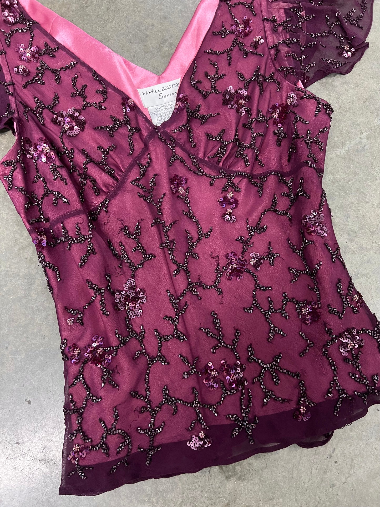 Vintage Adrianna pappel beaded top