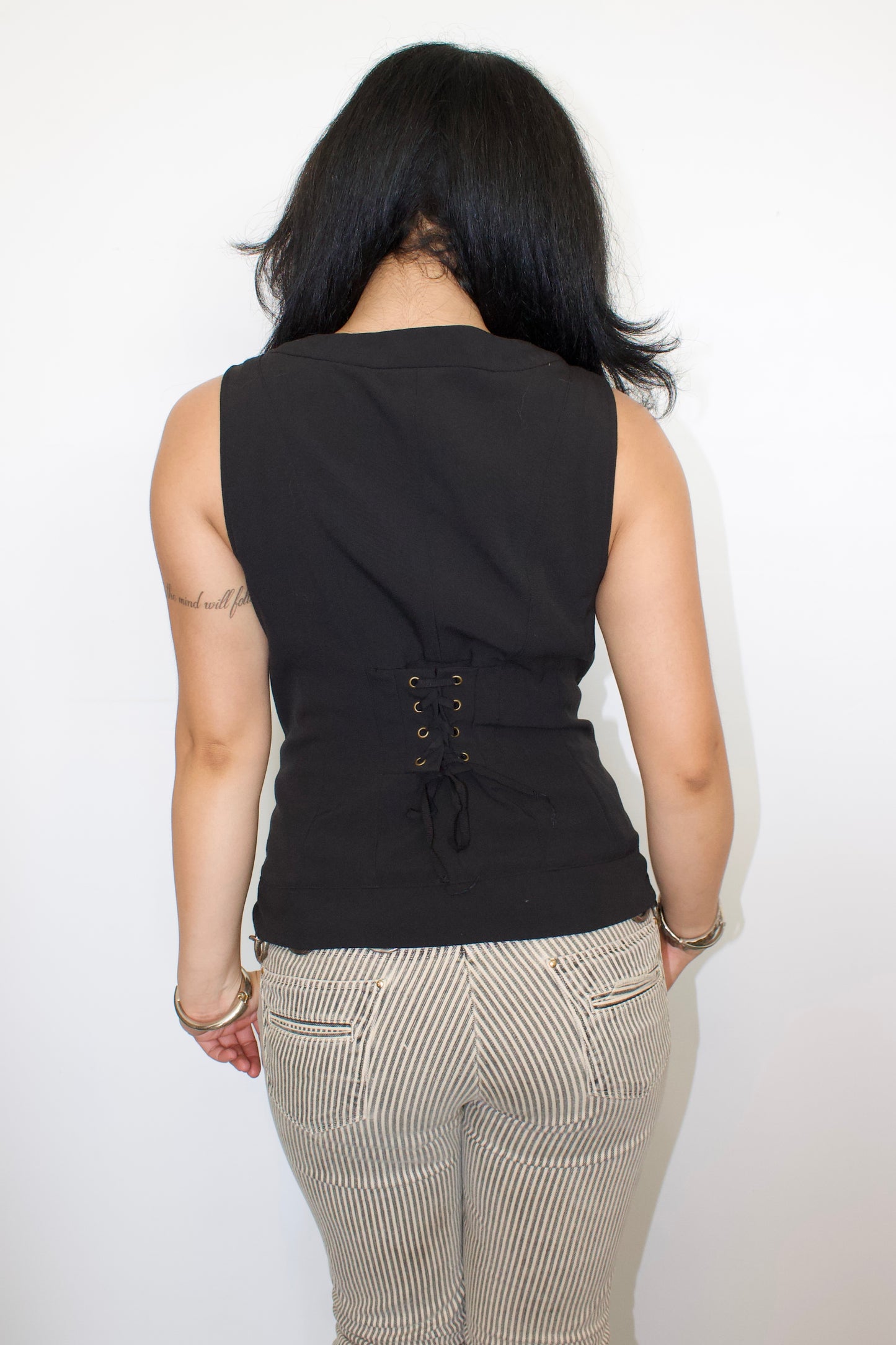 Vintage lace up grunge top