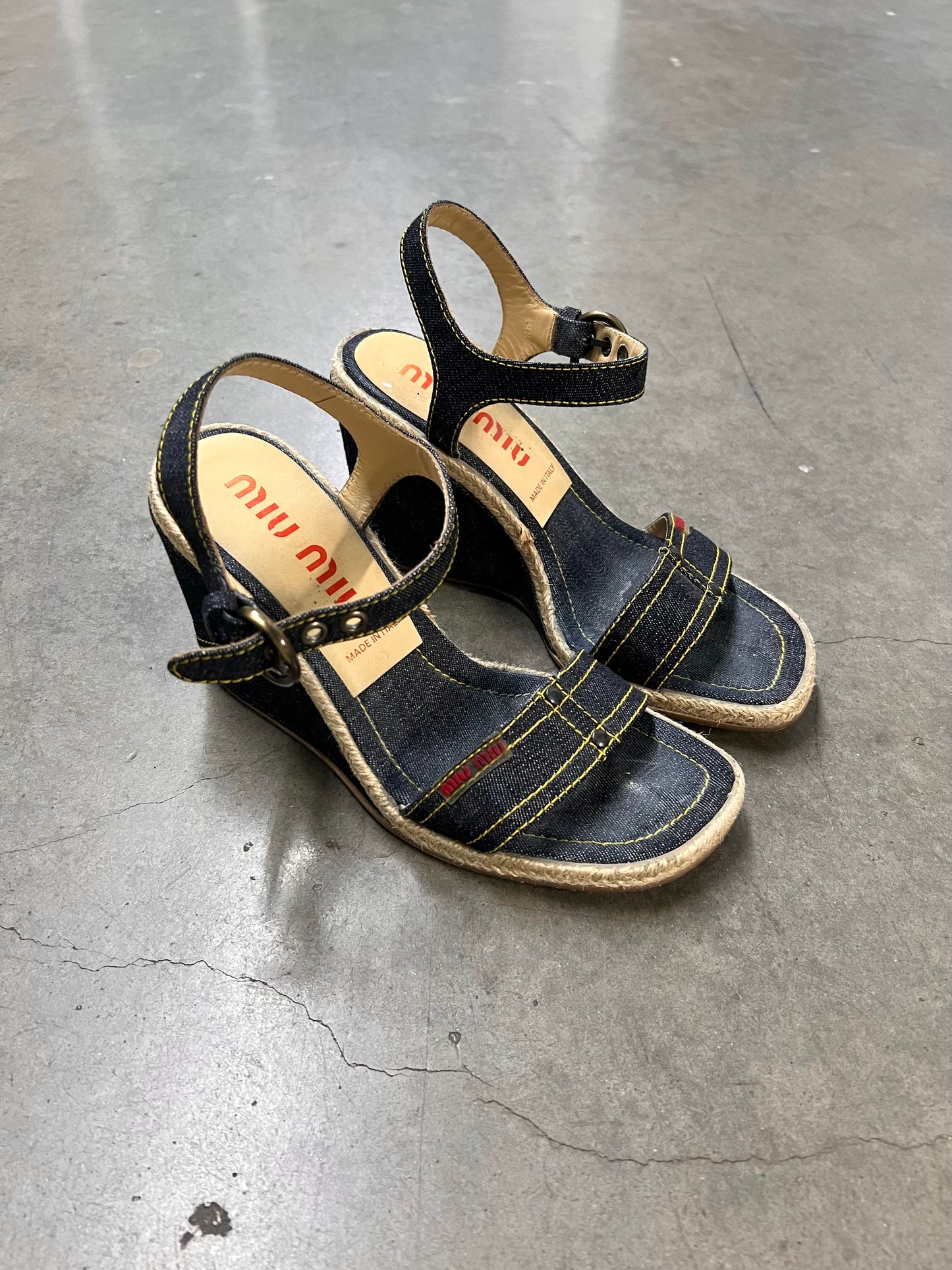 Vintage denim Miu Miu sandals