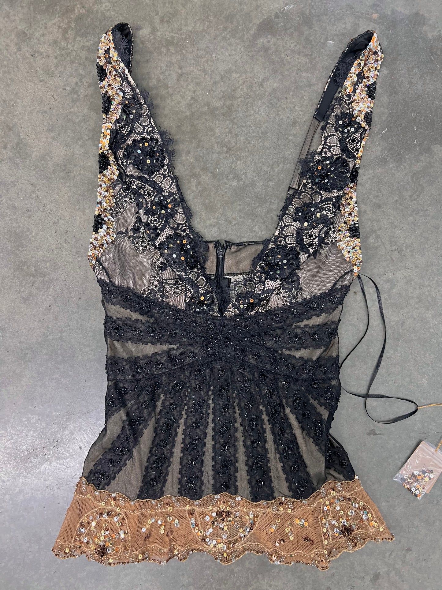 Vintage beaded mandalay top