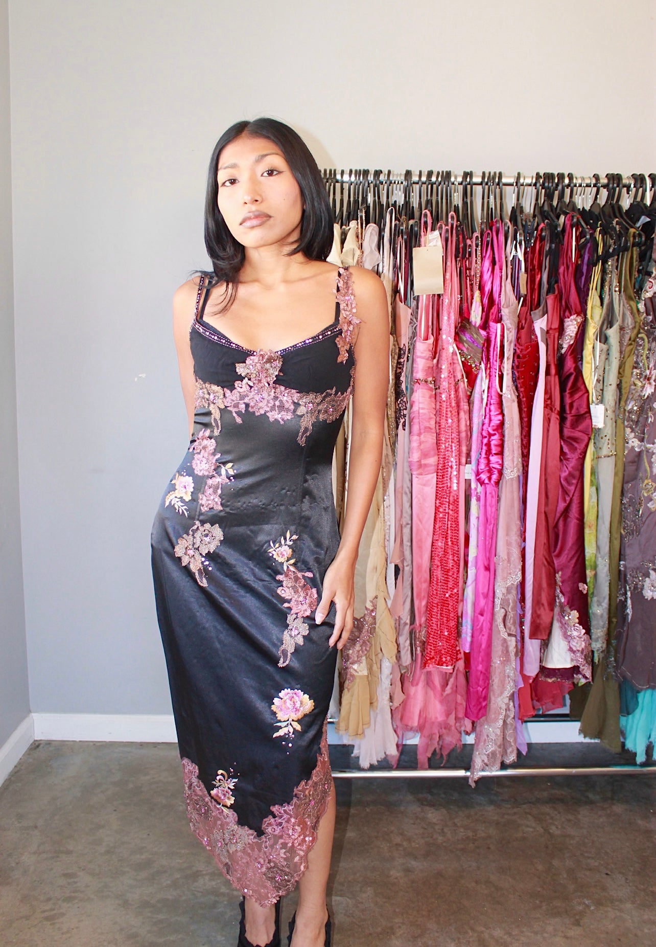 Vintage mandalay black lace dress