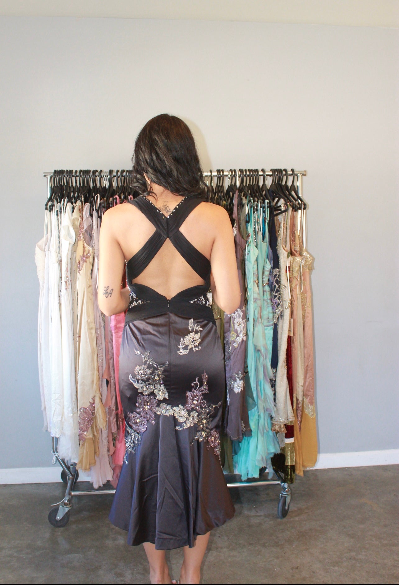 Vintage mandalay embroidered gown