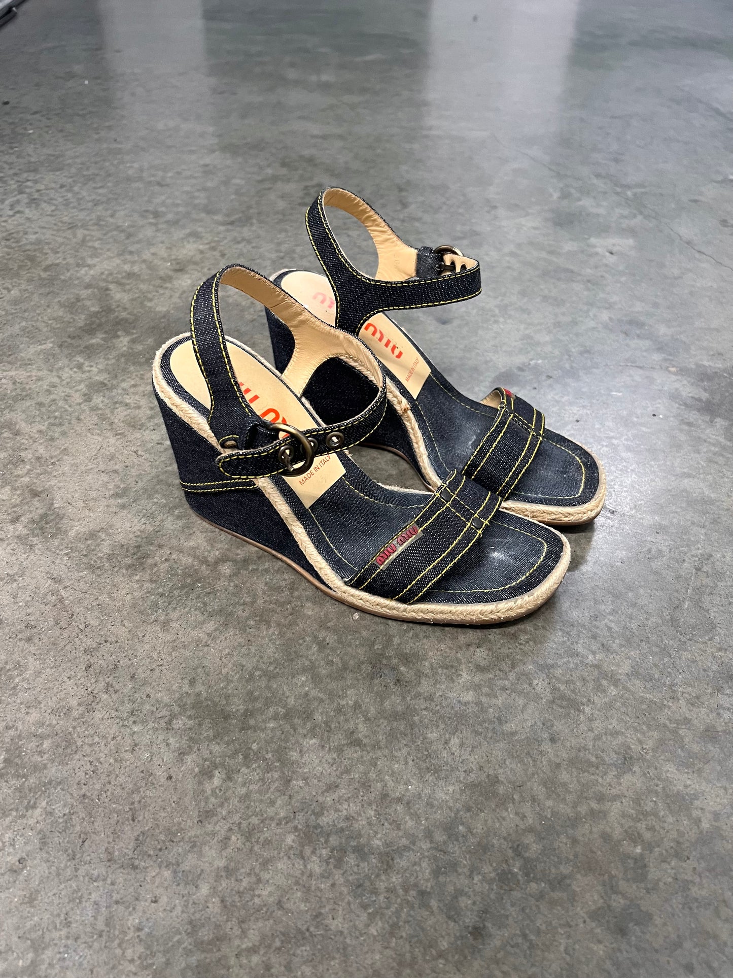Vintage denim Miu Miu sandals