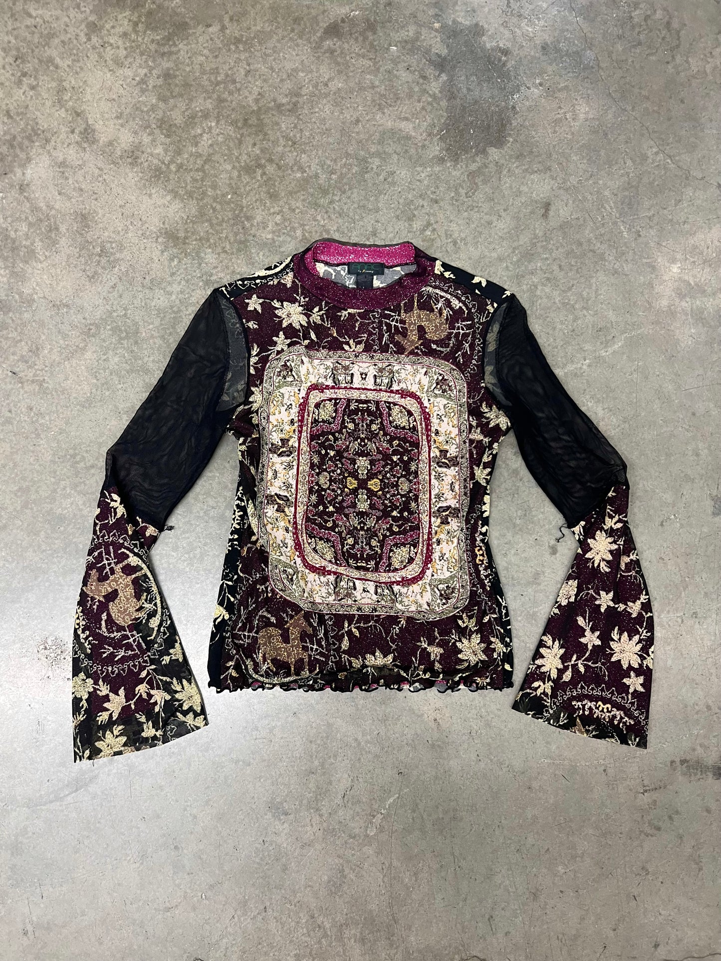 Vintage mesh pattered top
