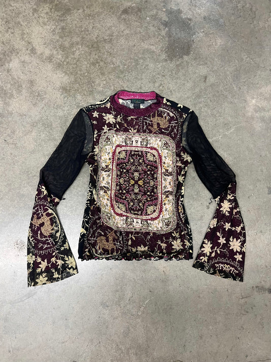 Vintage mesh pattered top