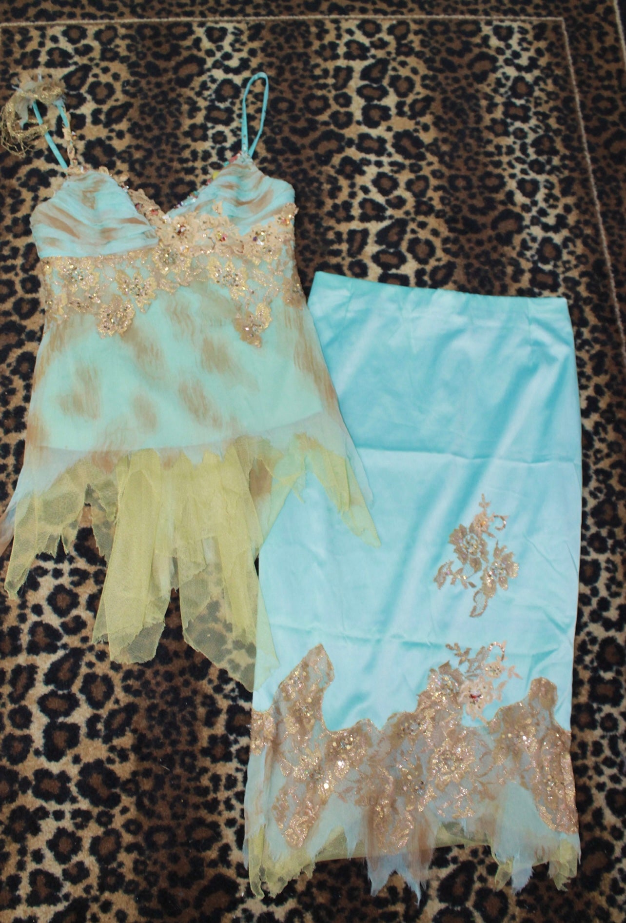 Vintage mermaid green set