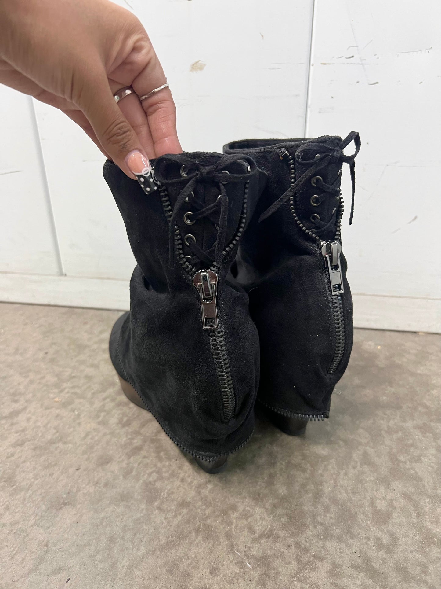 Vintage wooden boots