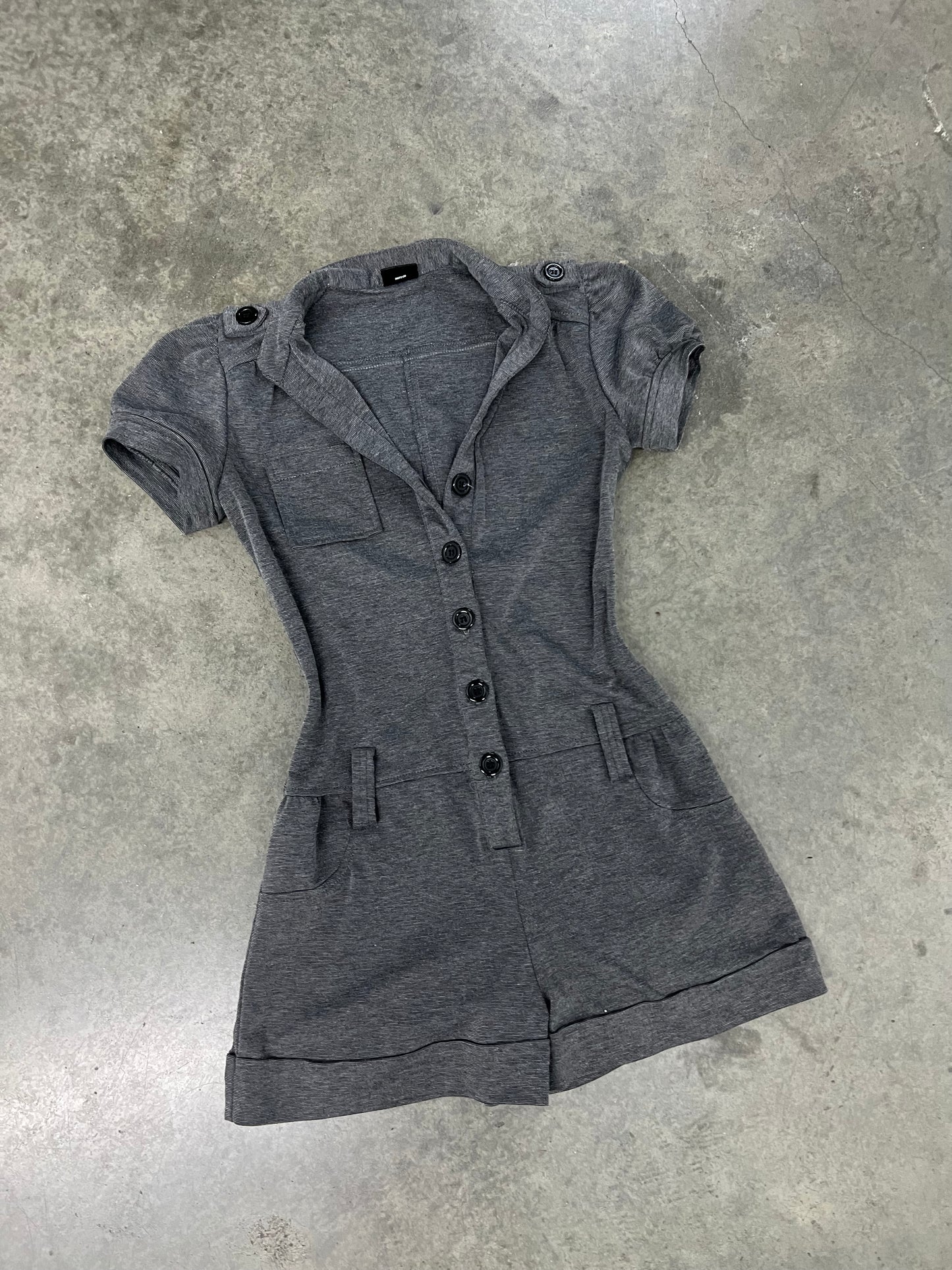 Vintage grey buttoned romper