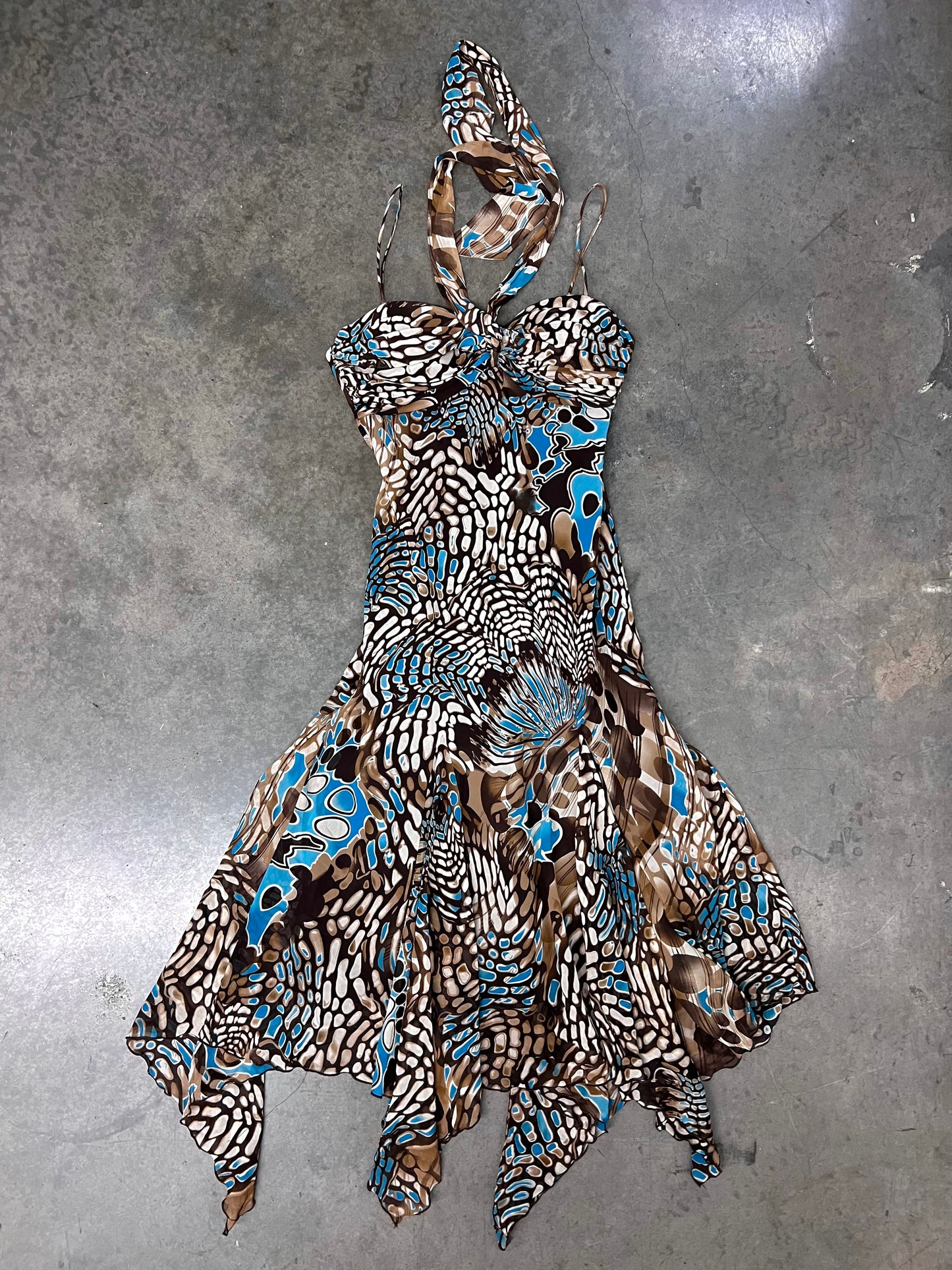 Vintage halter ruffled dress
